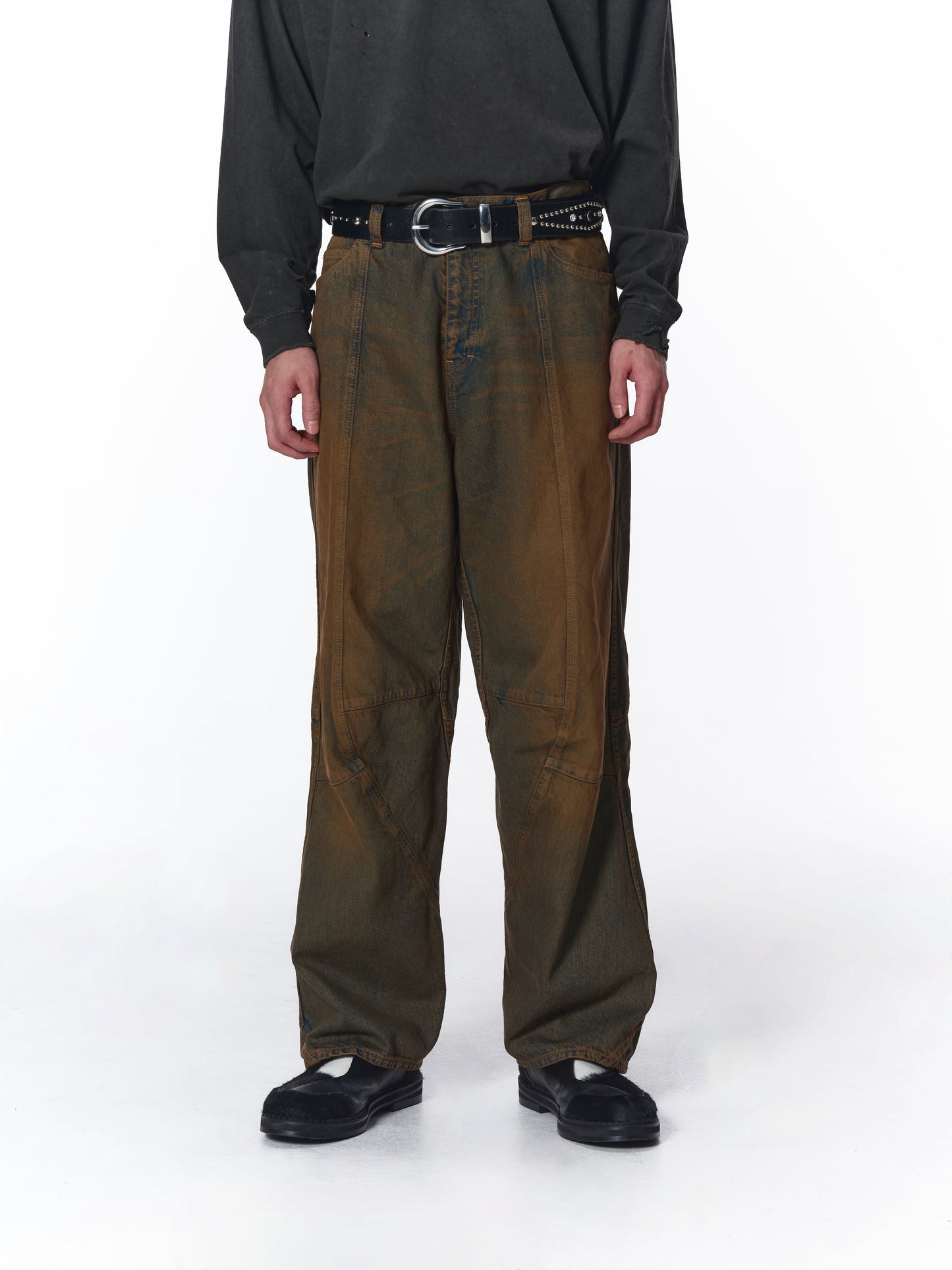 SWITCHING BAGGY DENIM PANTS