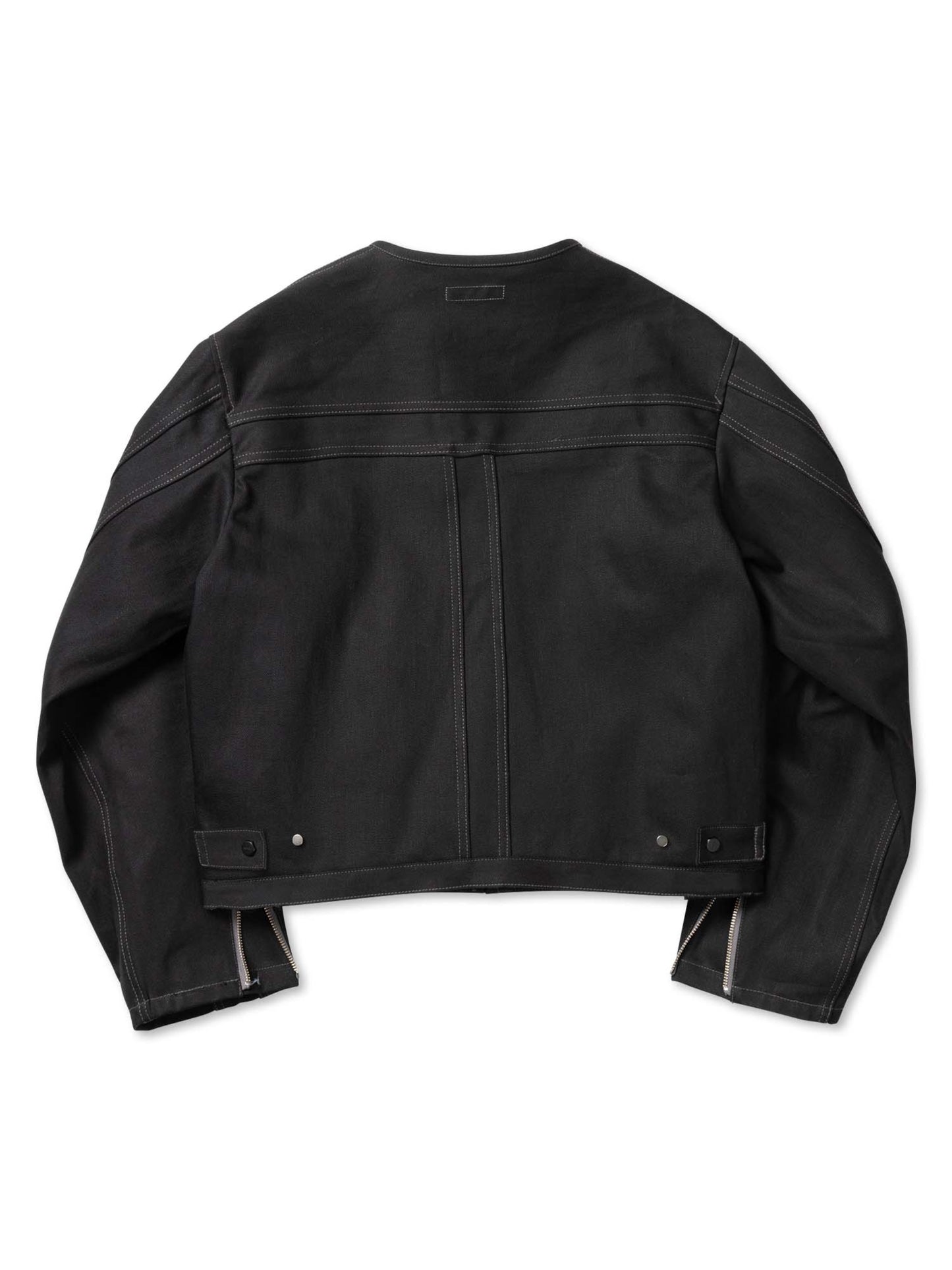 DOUBLE SEAMS RIDERS JACKET BLK RIGID