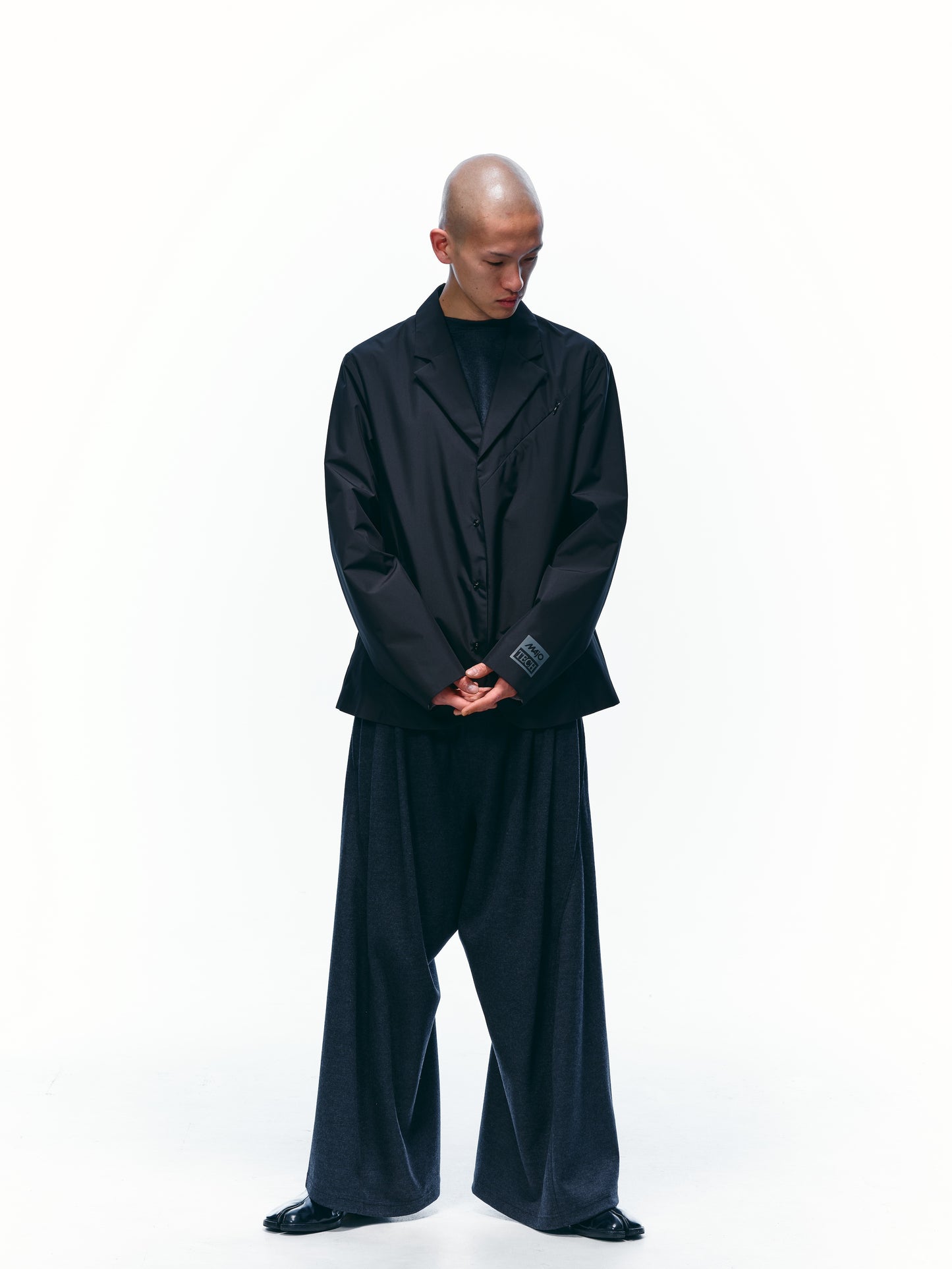 WIDE TUCK WOOL PANTS