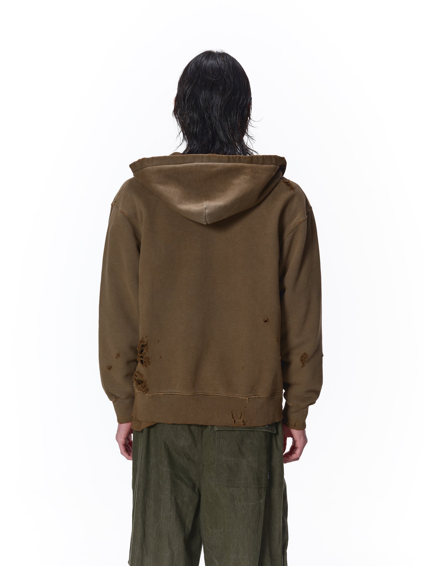 DAMAGE PATCH ZIP HOODIE