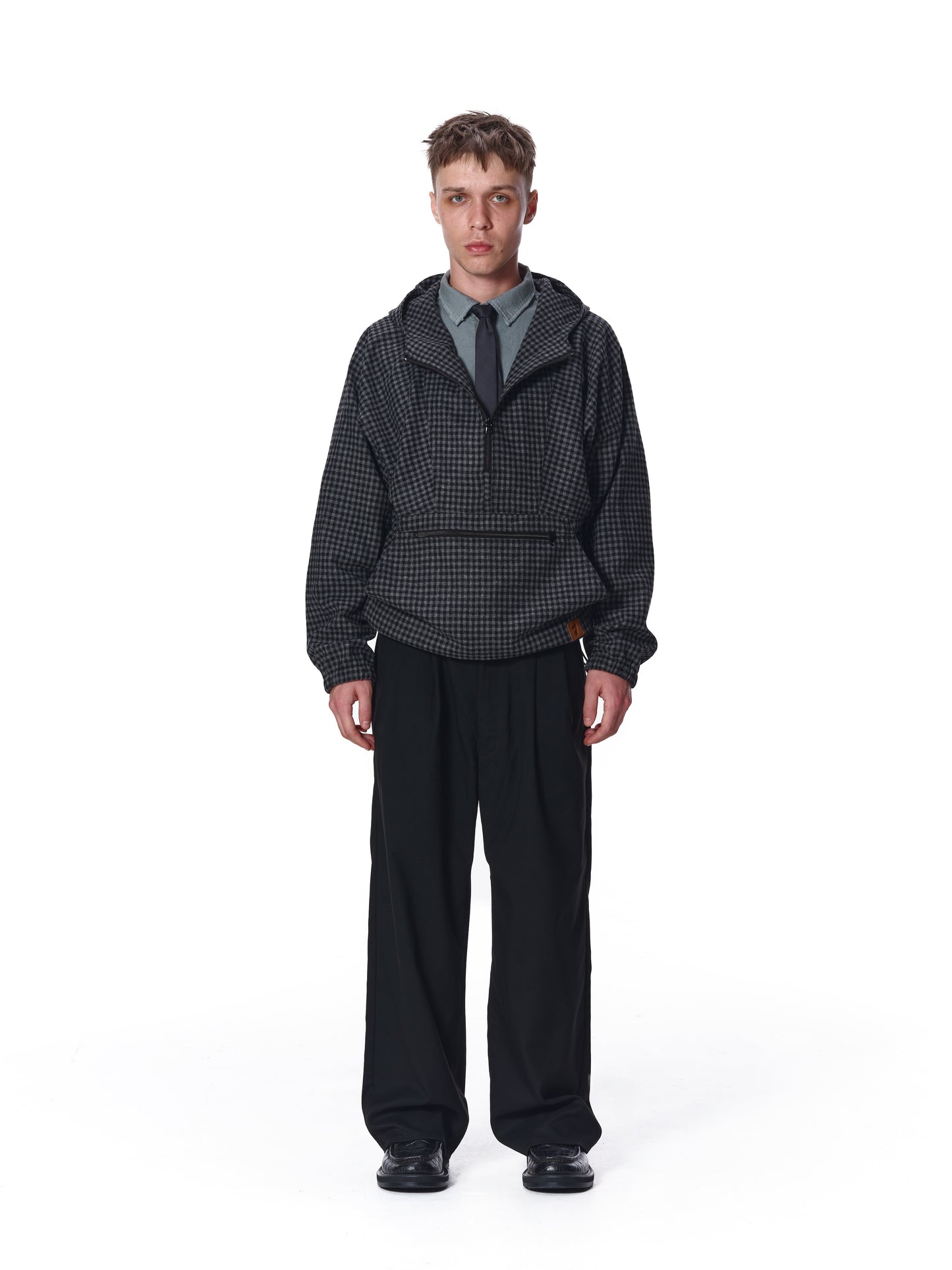 CHECK PULLOVER PARKA
