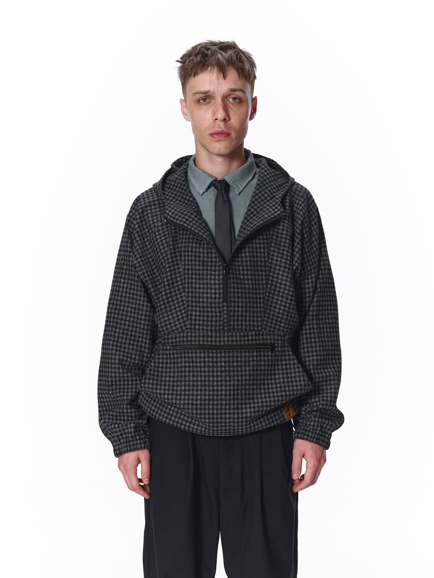 CHECK PULLOVER PARKA