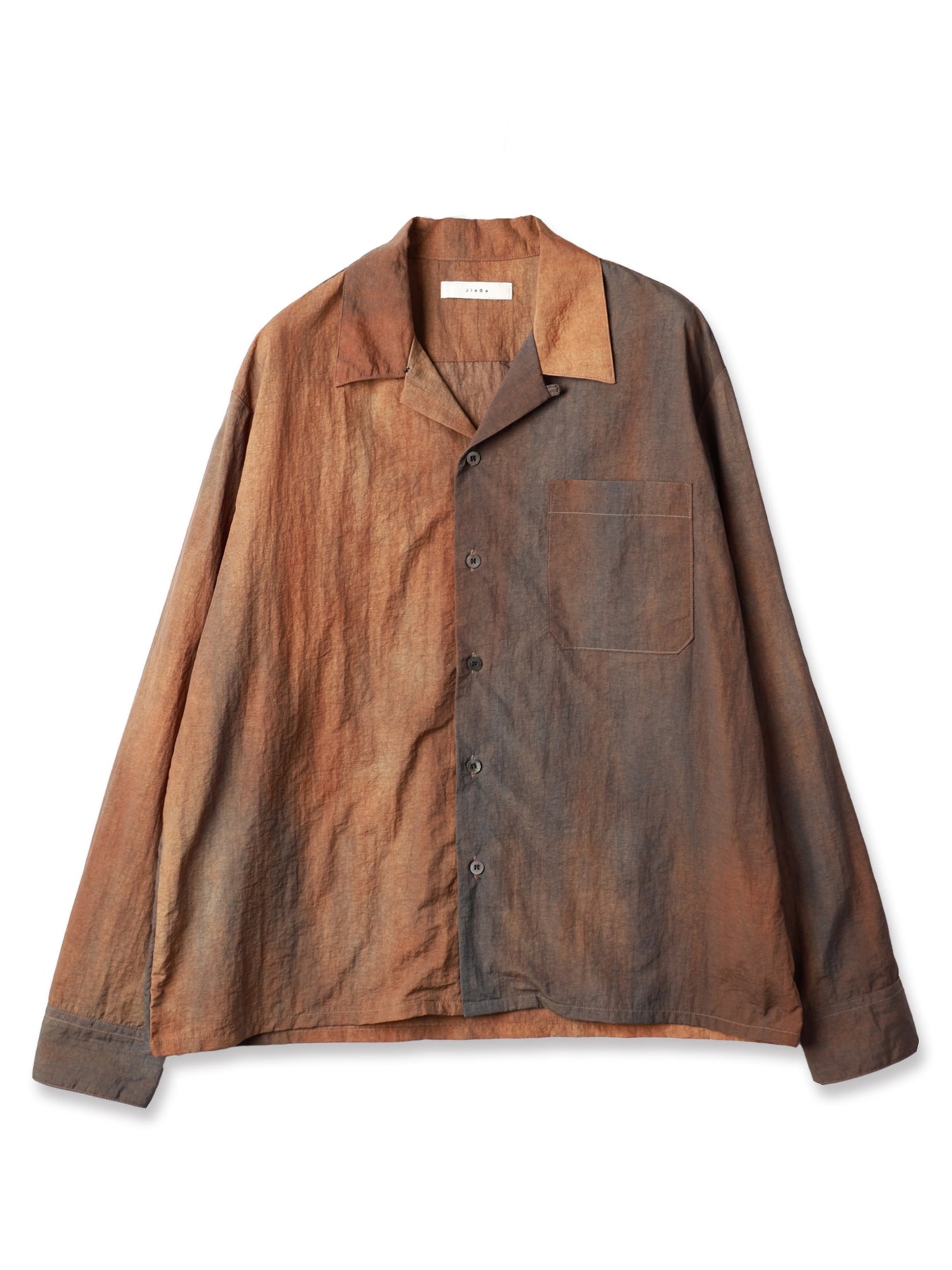 Dyed nylon open collar shirt