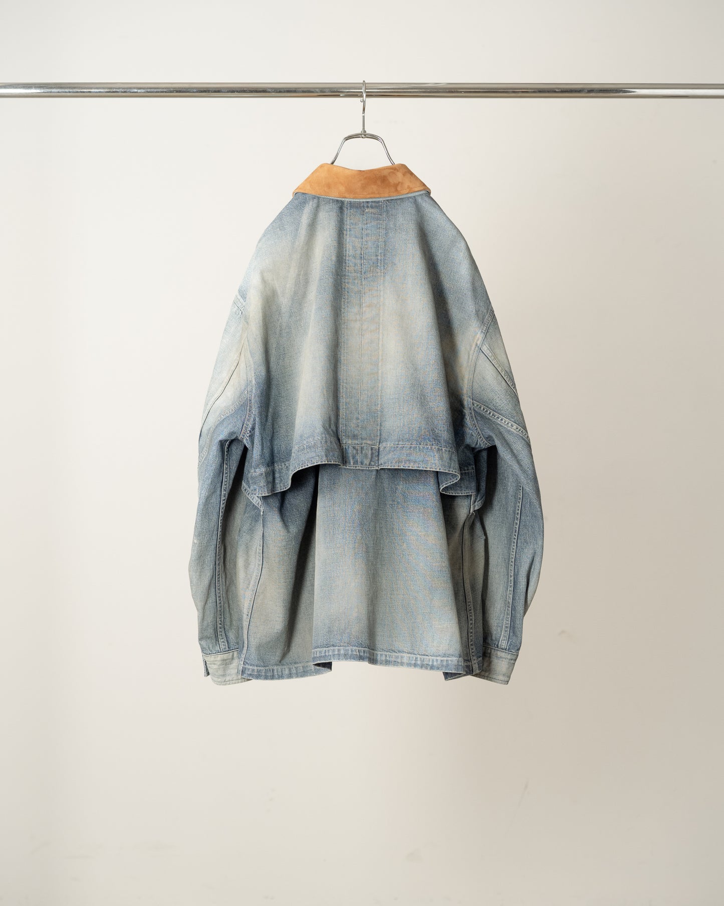 ANCELLM AGING DENIM HALF JACKET
