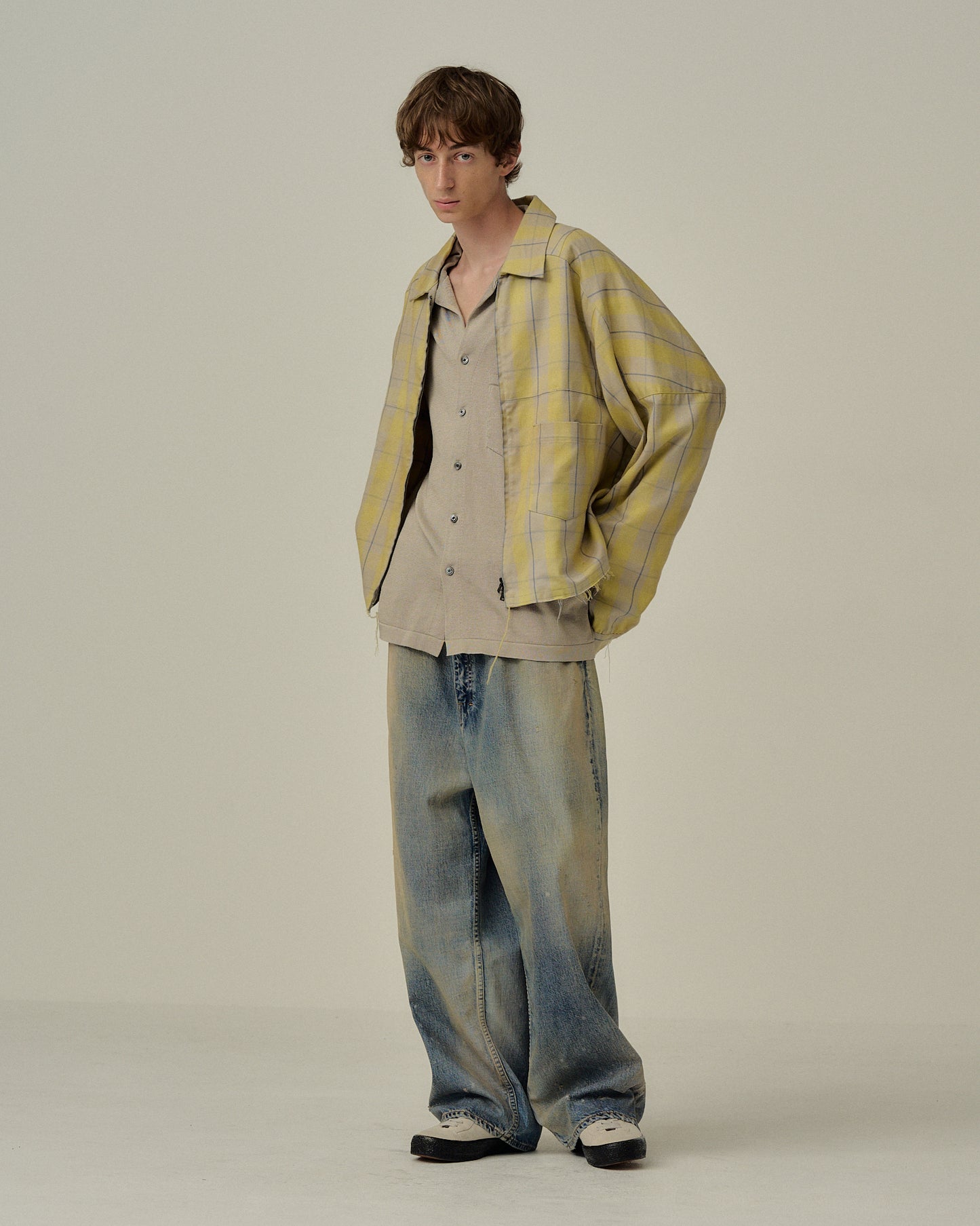 C/R CHECK SHORT ZIPUP SHIRT JACKET