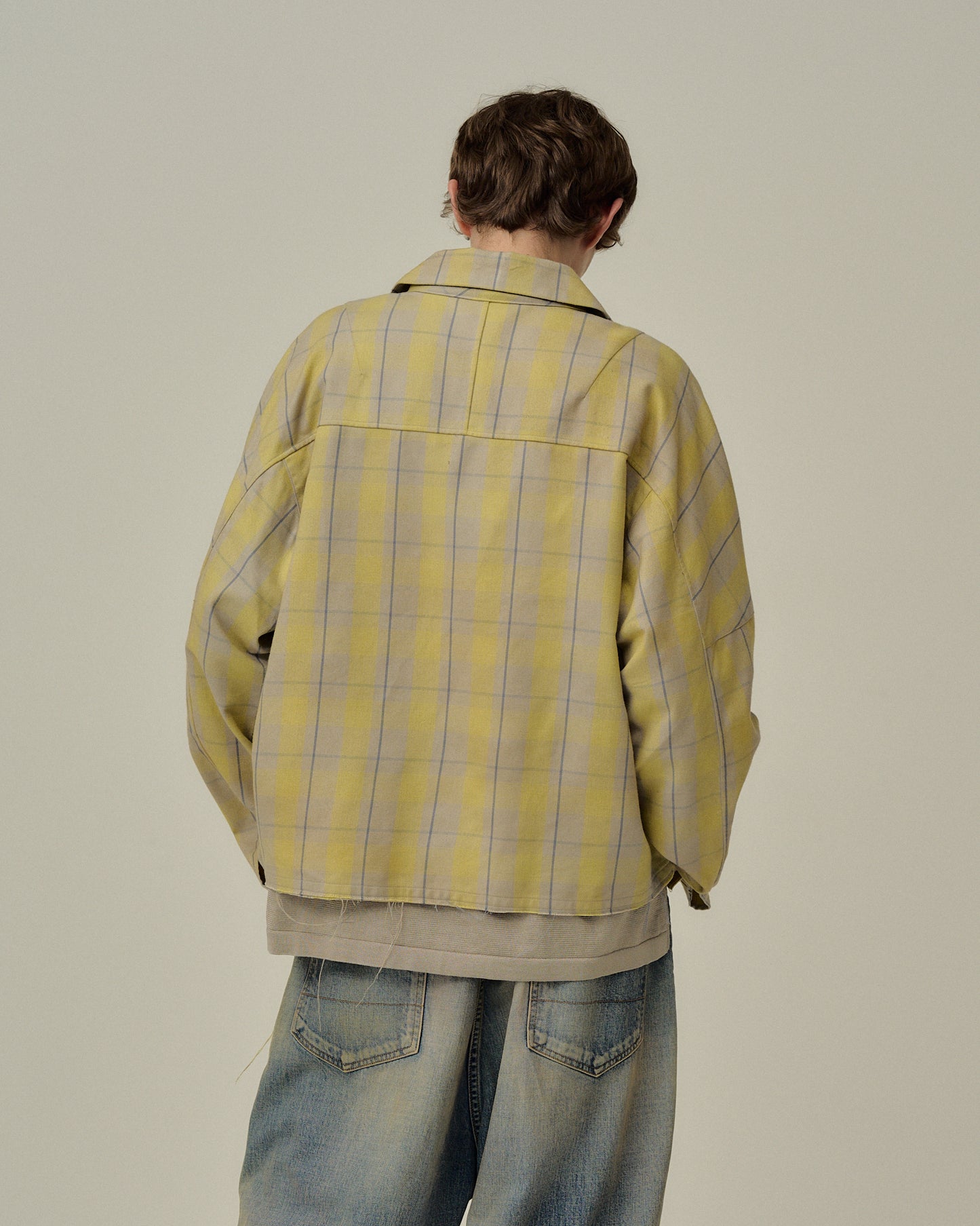C/R CHECK SHORT ZIPUP SHIRT JACKET