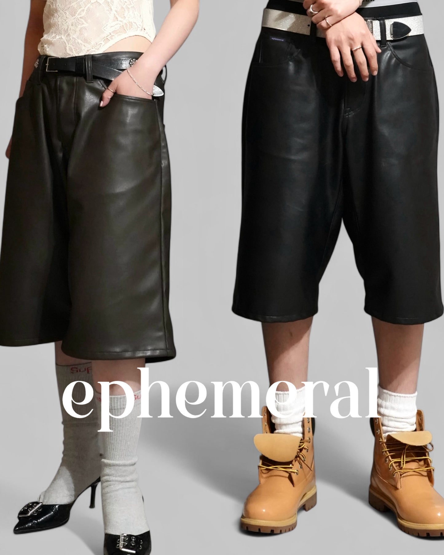 SYNTHETIC LEATHER SHORTS