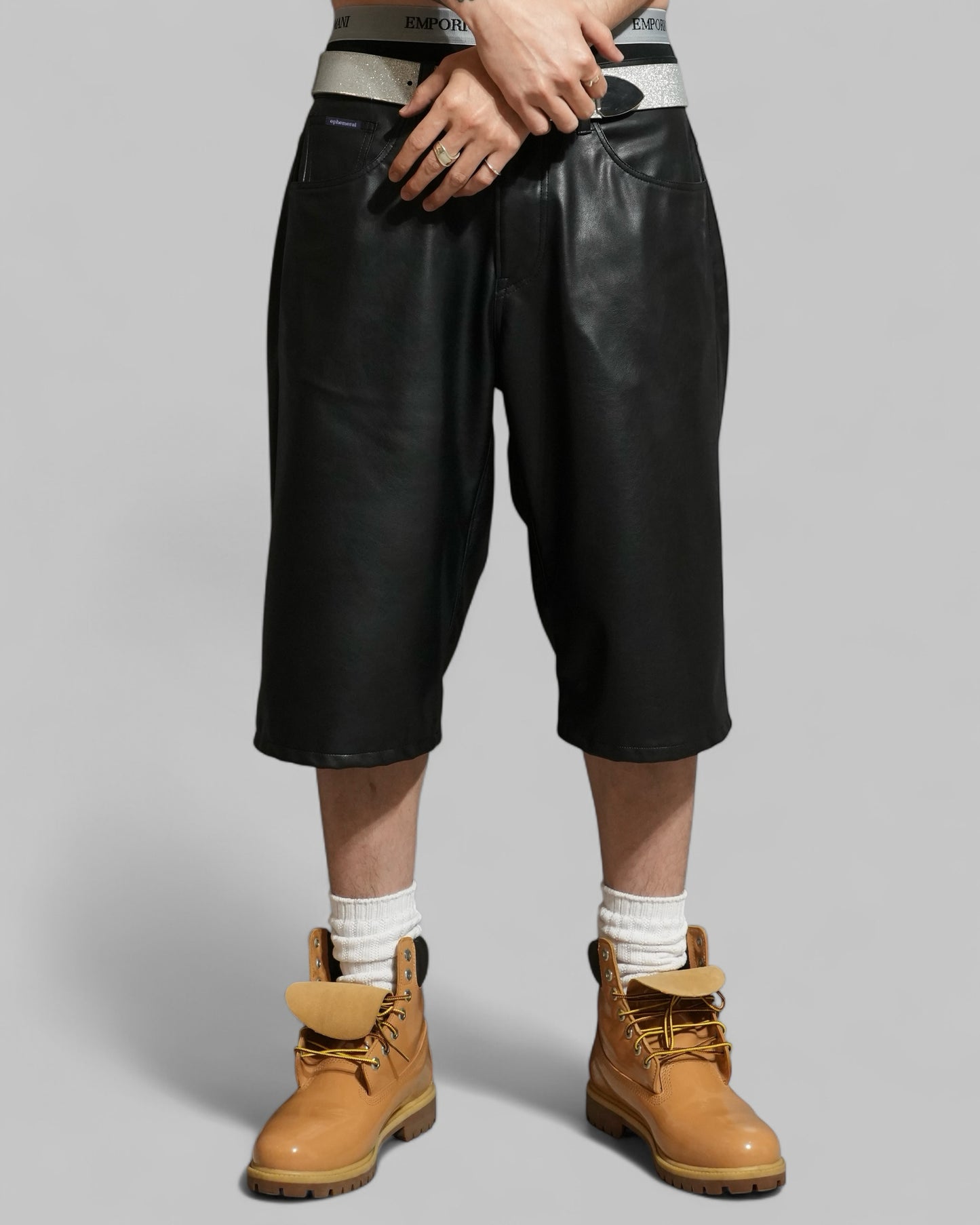 SYNTHETIC LEATHER SHORTS
