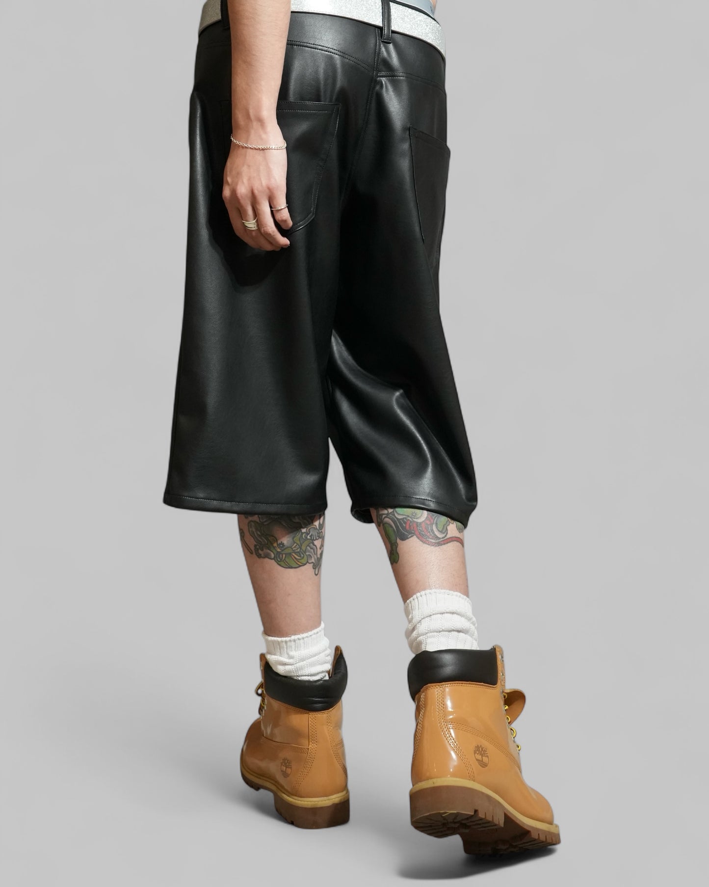 SYNTHETIC LEATHER SHORTS