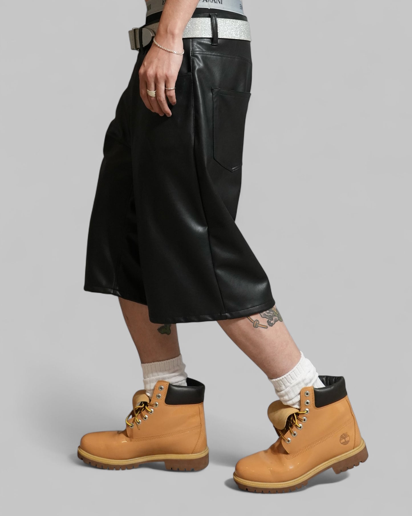 SYNTHETIC LEATHER SHORTS