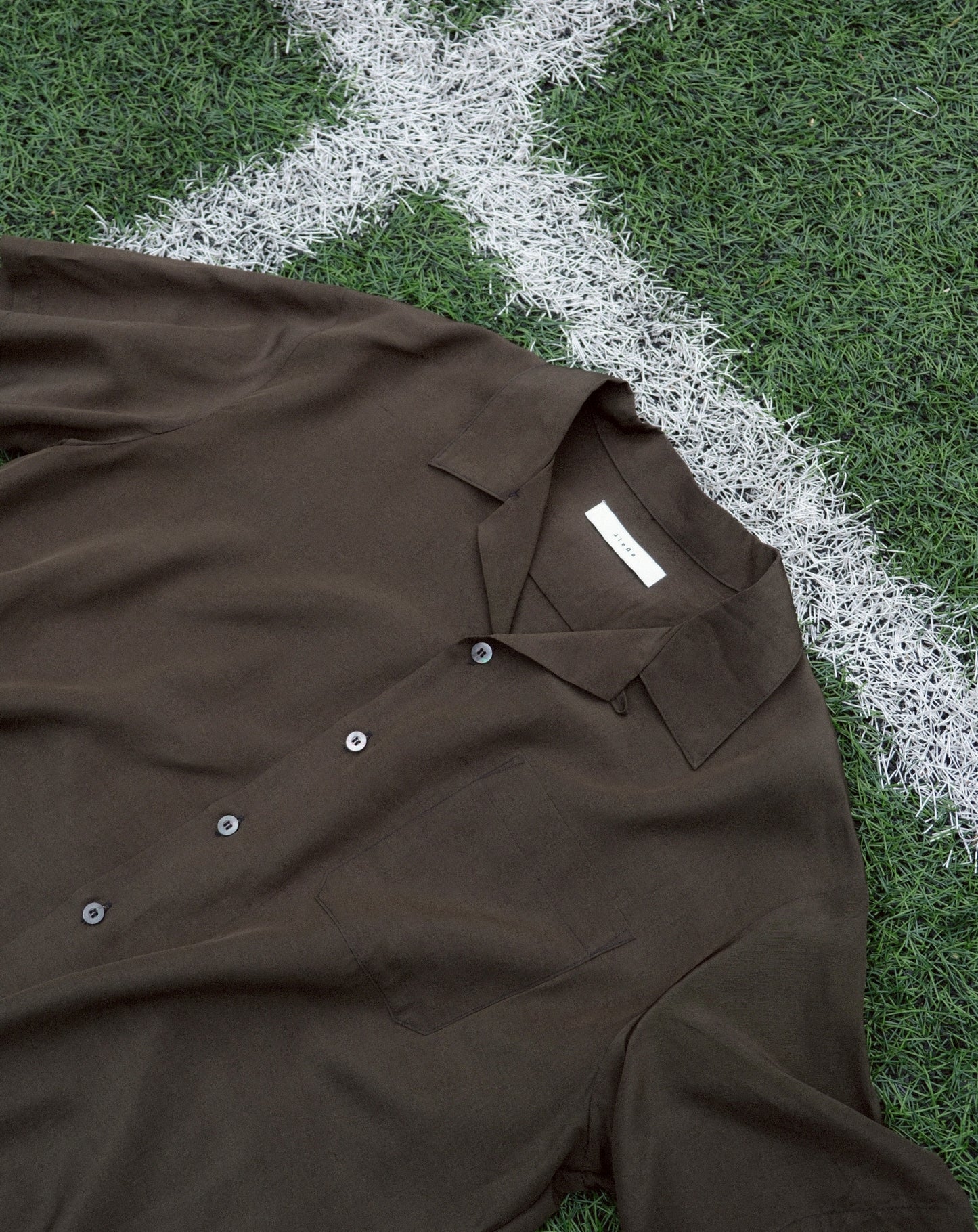 RAYON WOOL OPEN COLLAR SHIRT S/S