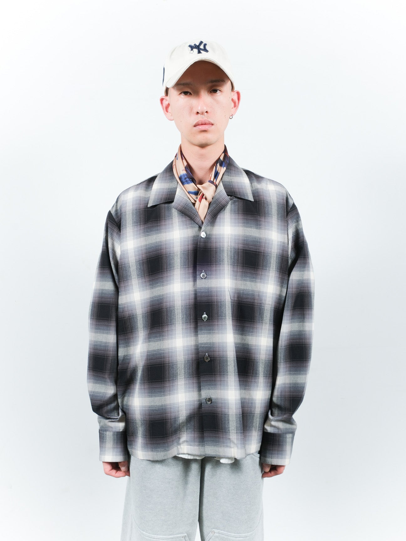 JIEDA CHECK OPEN COLLAR SHIRT – KIKUNOBU