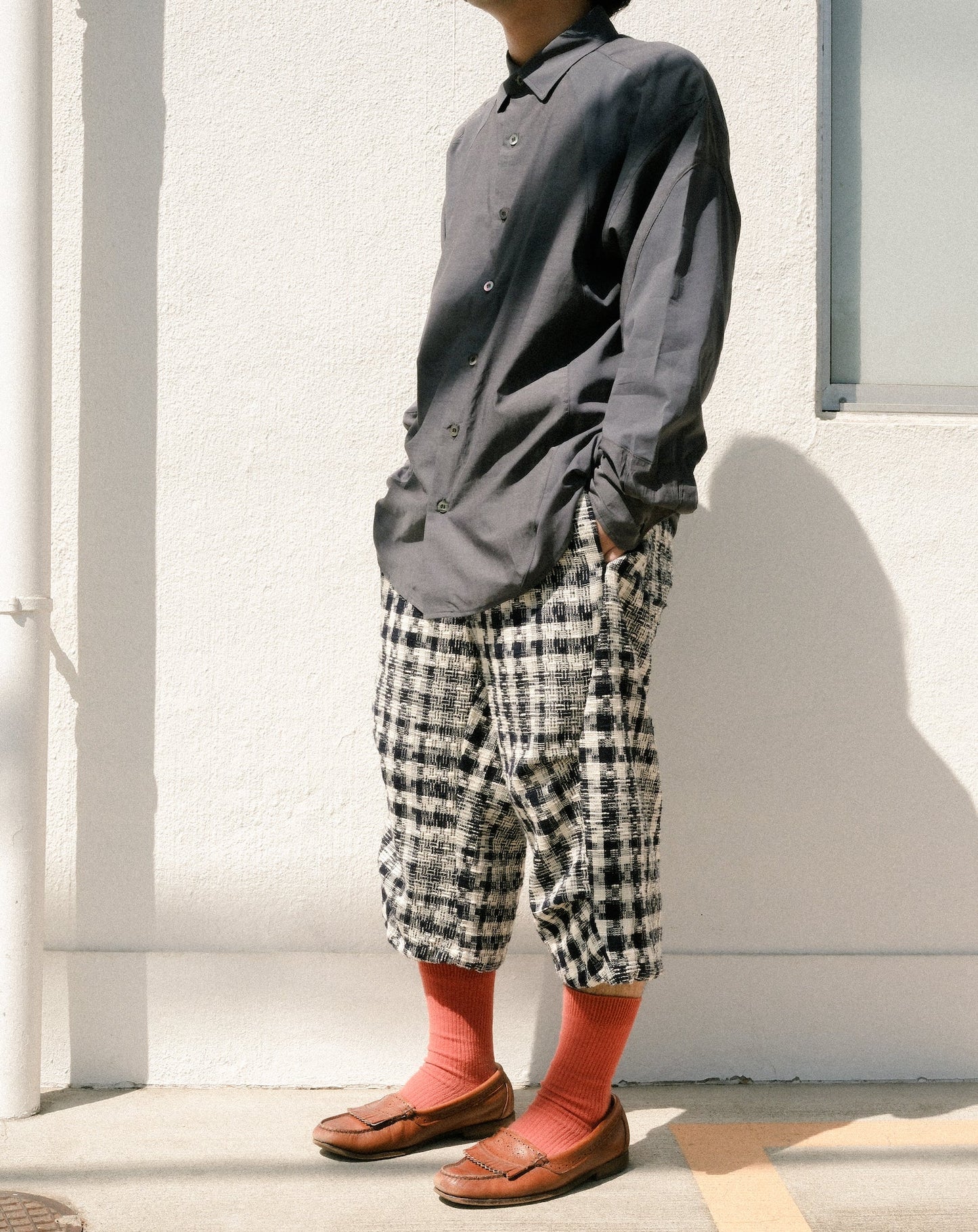 3/4 GINGHAM CHECK PANTS