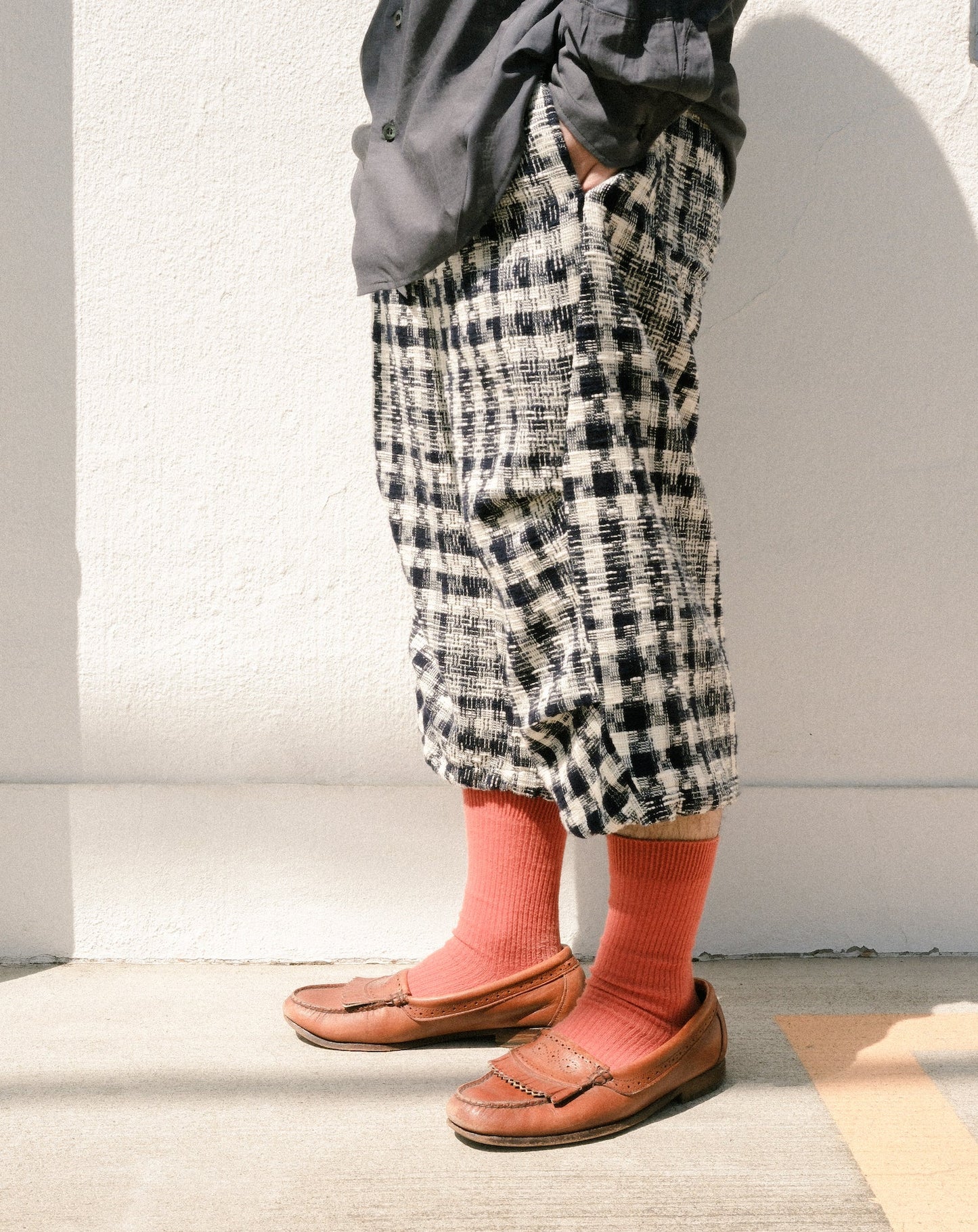 3/4 GINGHAM CHECK PANTS