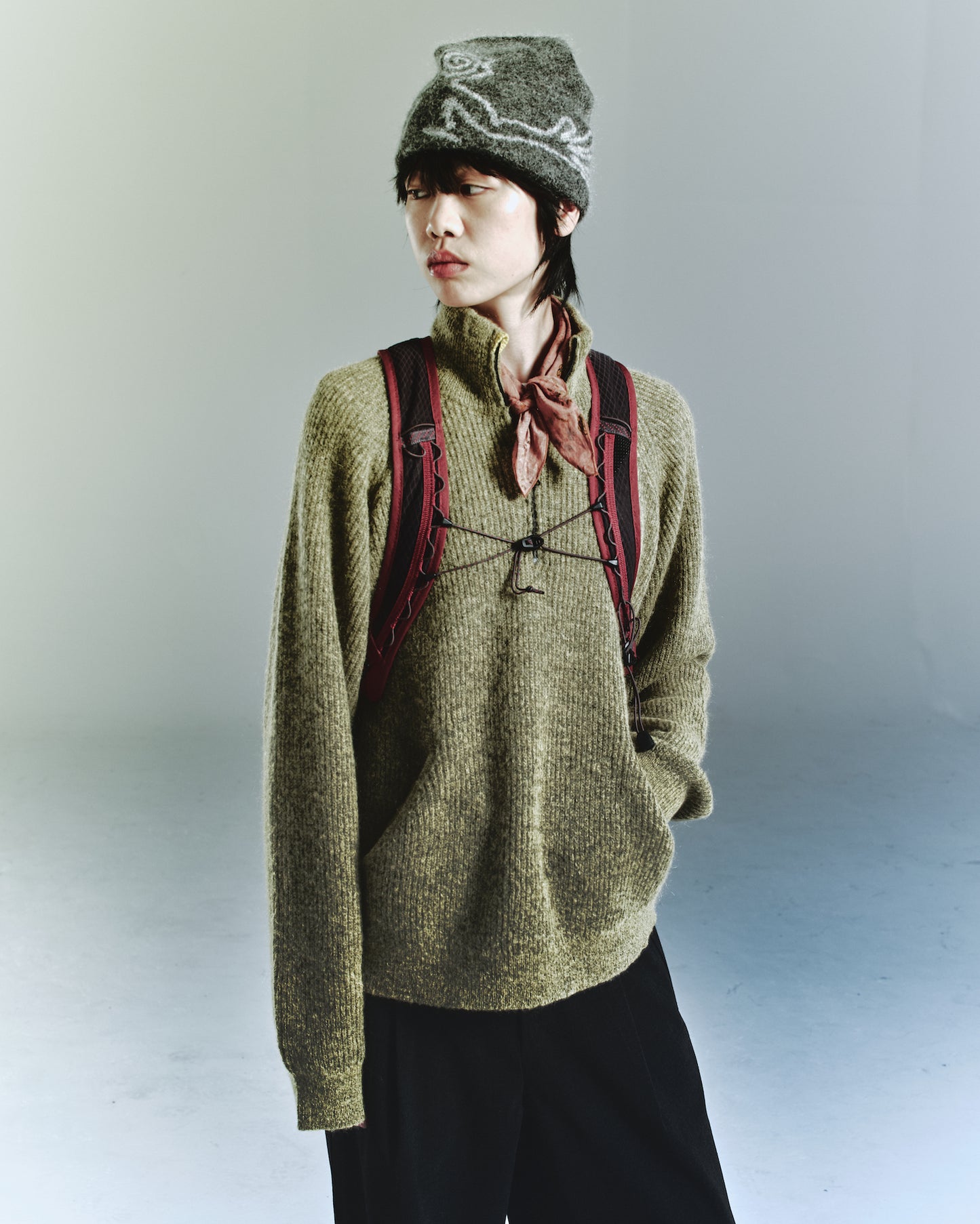 ESSENCE MOHAIR MIXED KNIT TOP