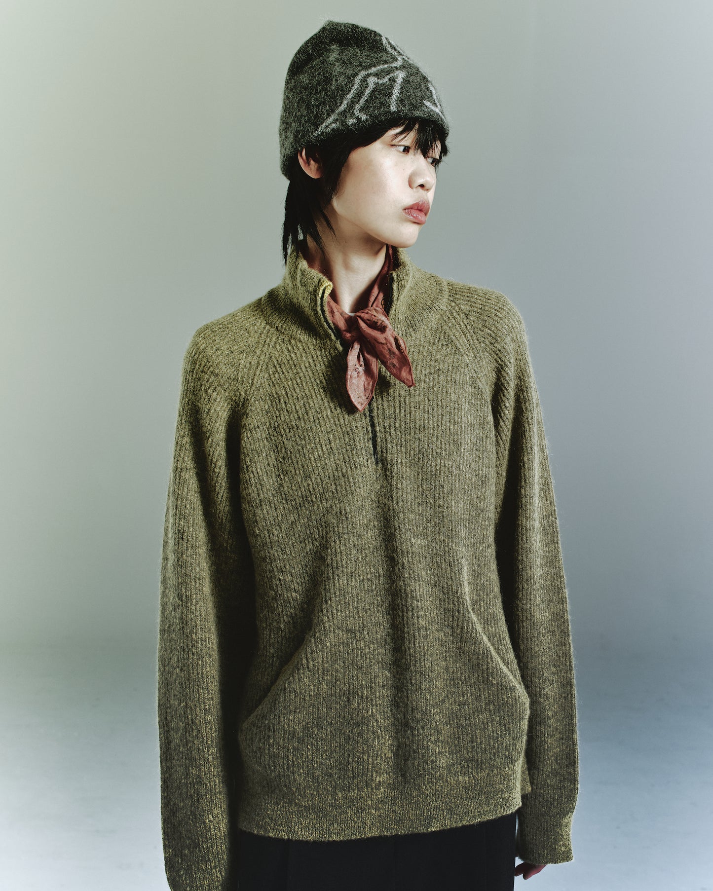 ESSENCE MOHAIR MIXED KNIT TOP