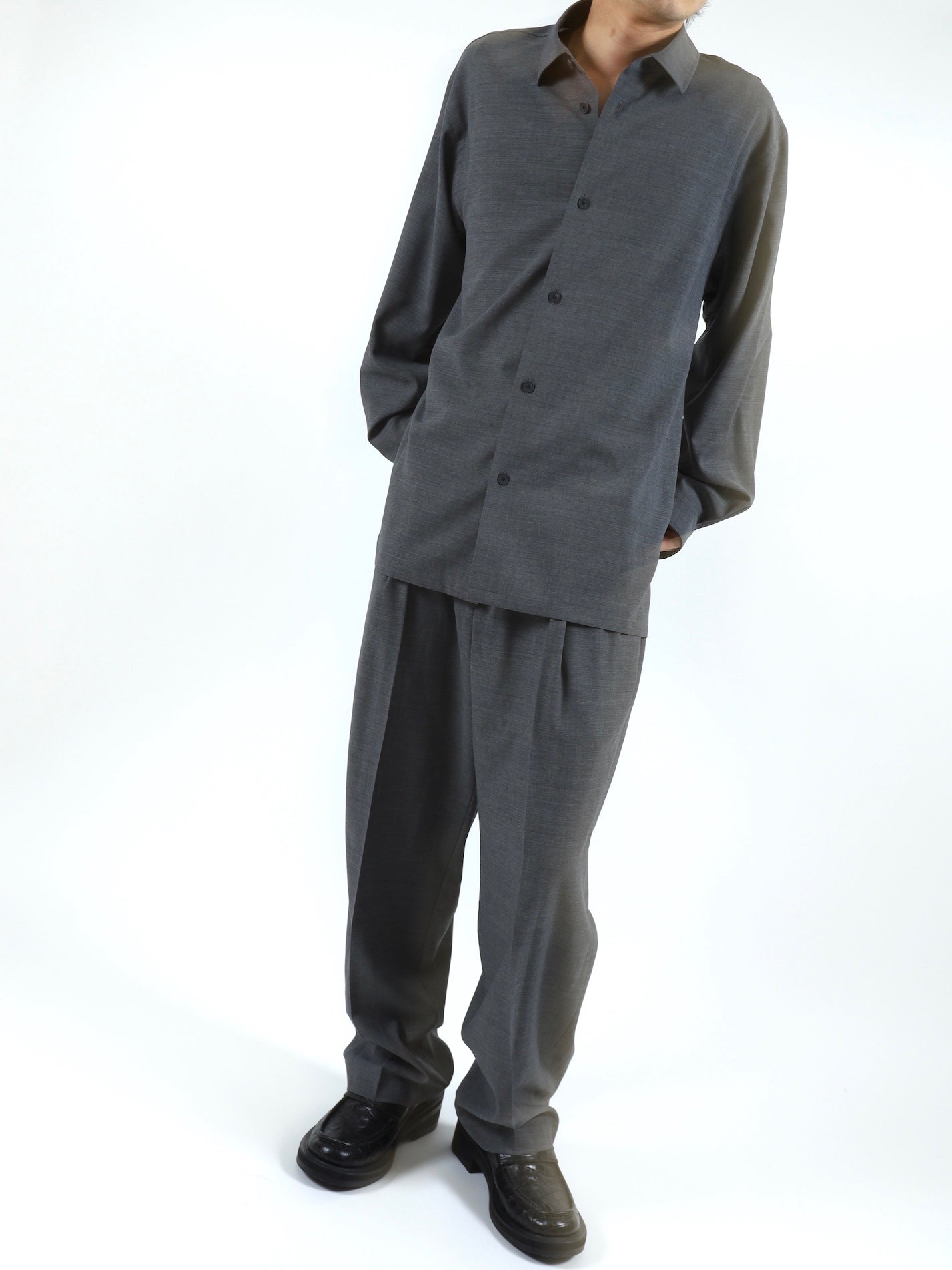 TWIST WOOL TROPICAL OVERSIZED SHIRTS