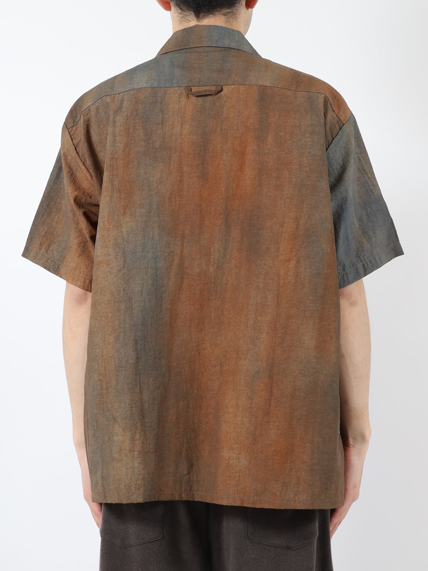 DYED NYLON OPEN COLLAR SHIRT S/S
