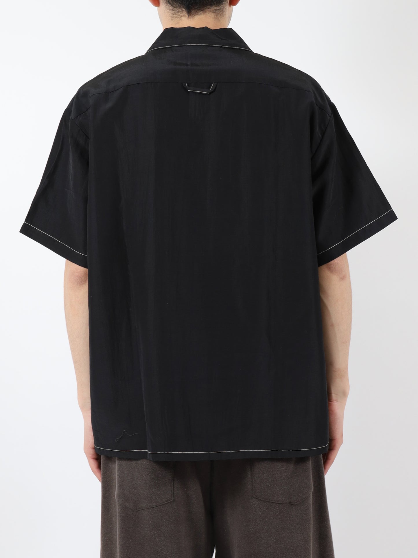 RAYON WOOL OPEN COLLAR SHIRT S/S