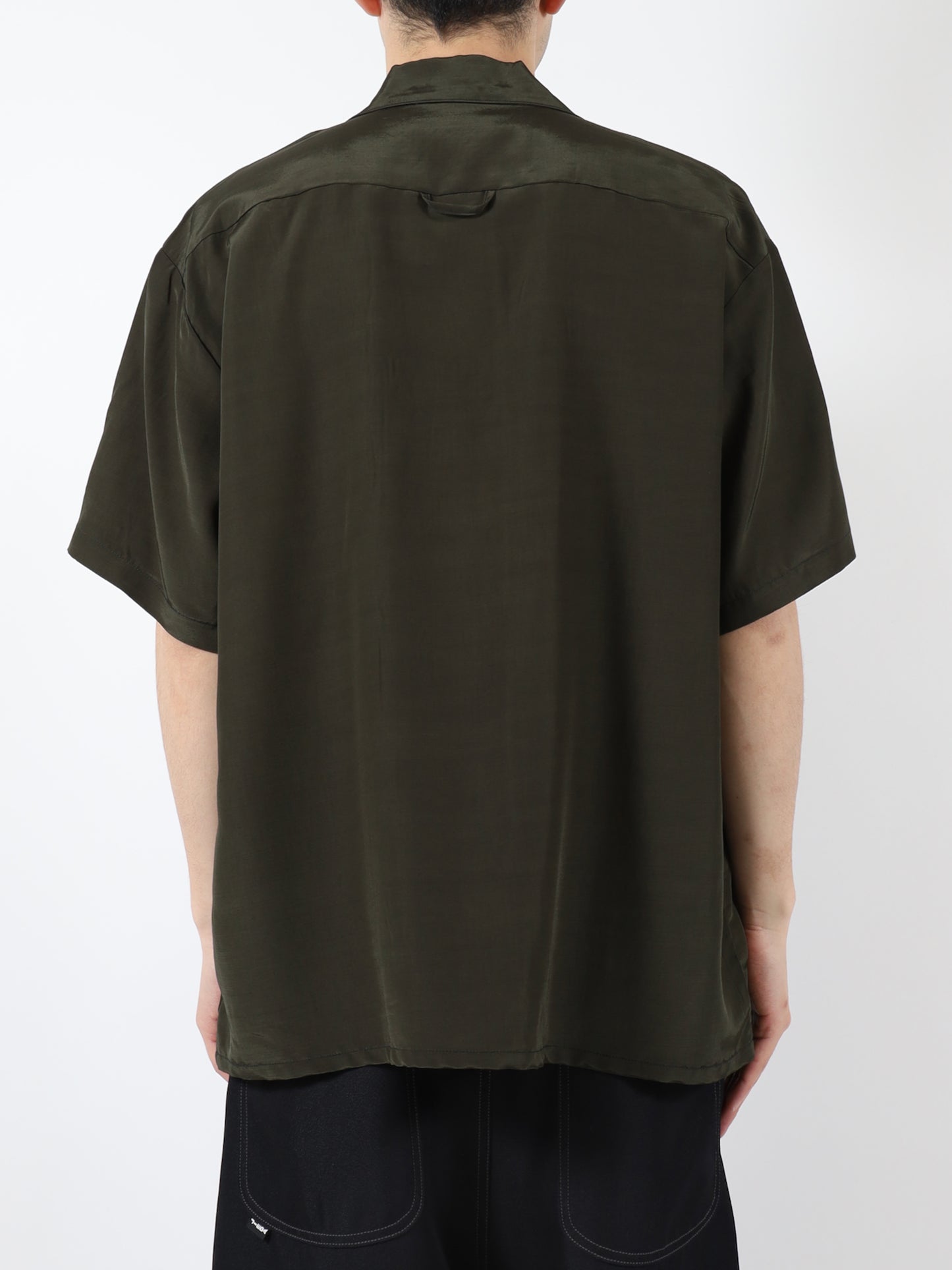 RAYON WOOL OPEN COLLAR SHIRT S/S