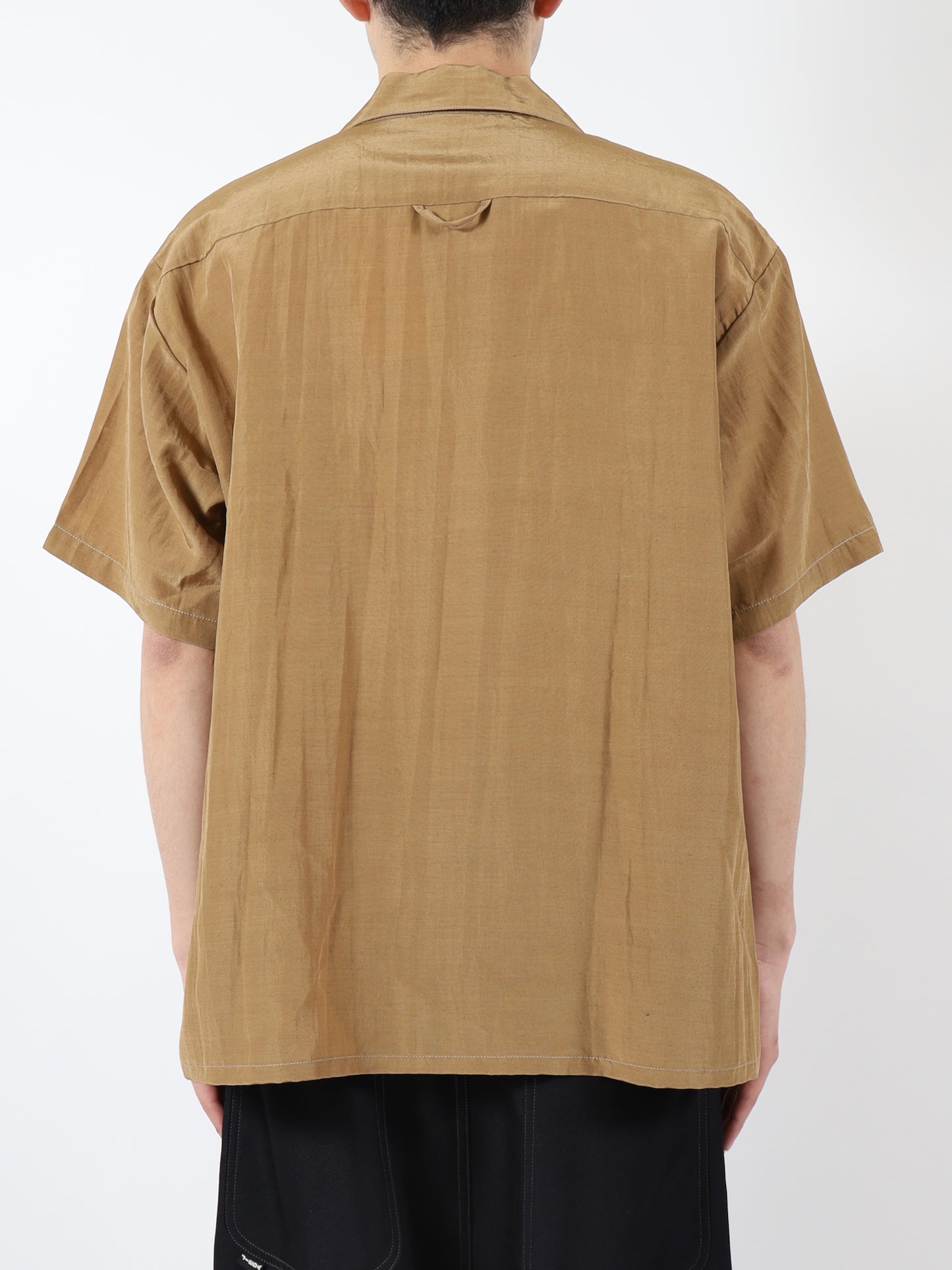 RAYON WOOL OPEN COLLAR SHIRT S/S