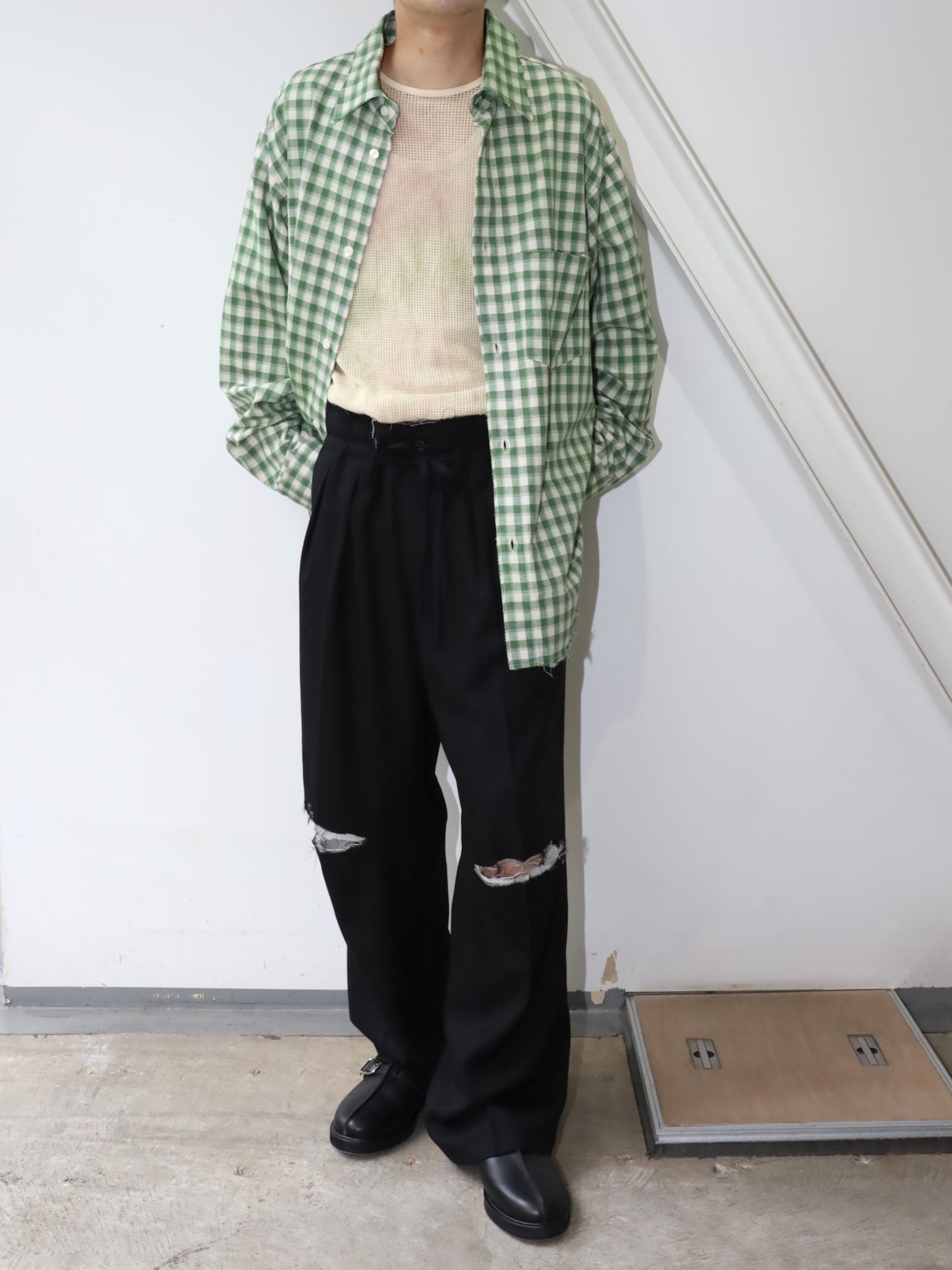 MARBLING MESH LS T-SHIRT