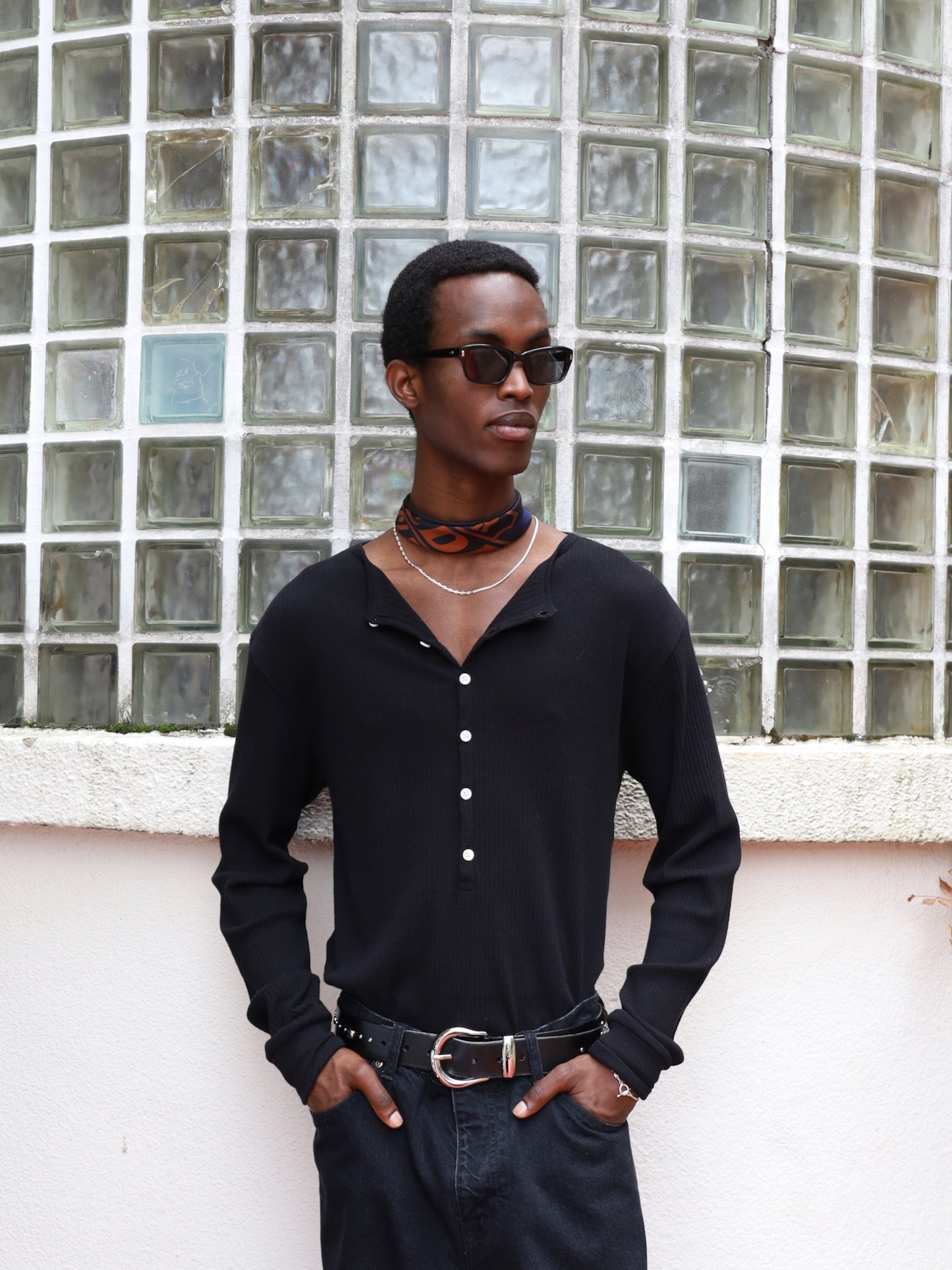 JIEDA VINTAGE LIGHT RIB HENRY NECK L/S