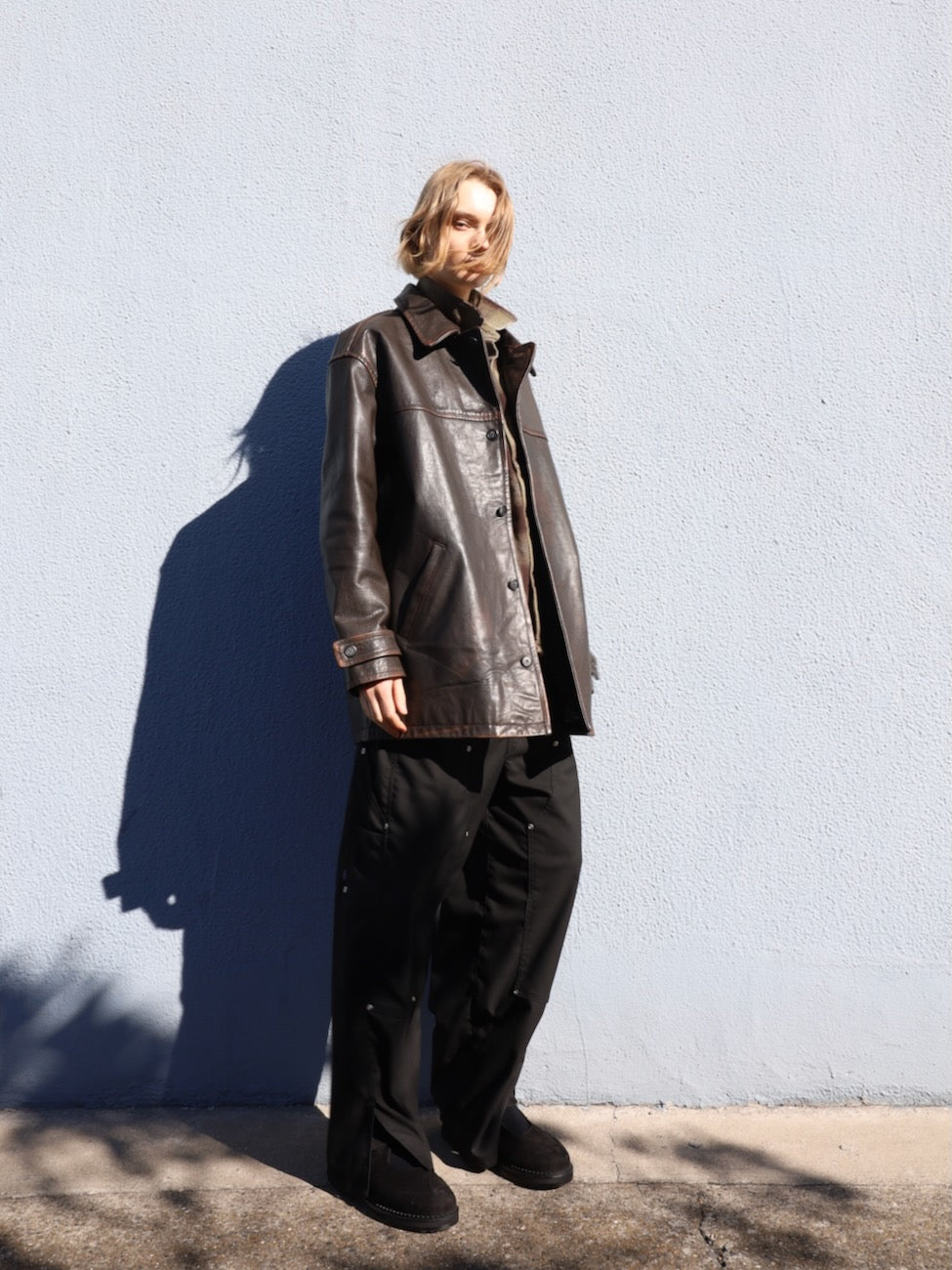 LEATHER CAR COAT