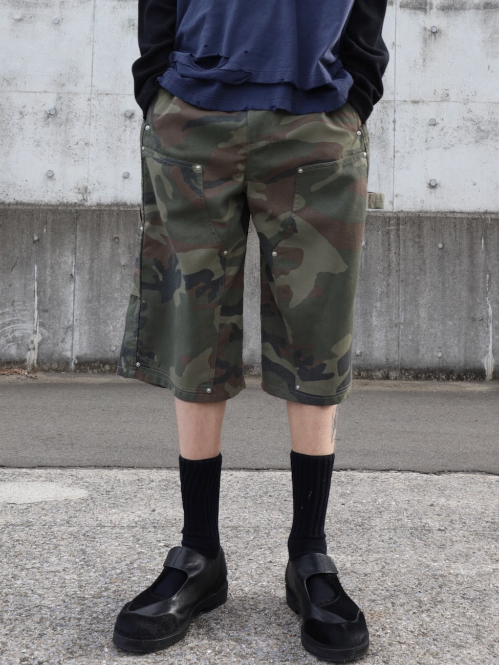 FADE CAMO 3/4 DOUBLE KNEE PANTS