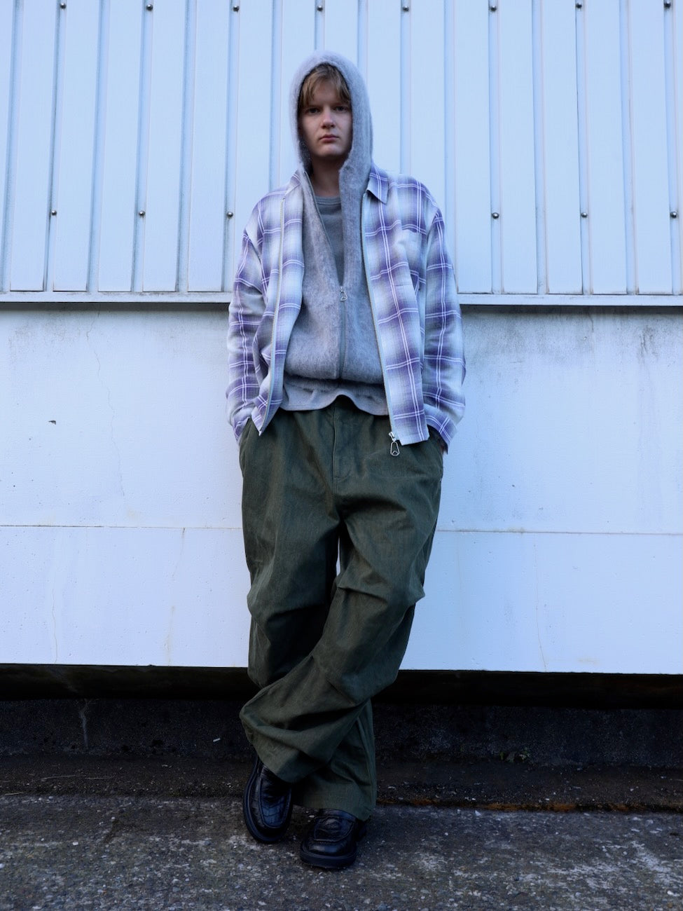 OMBRE CHECK ZIP SHIRT