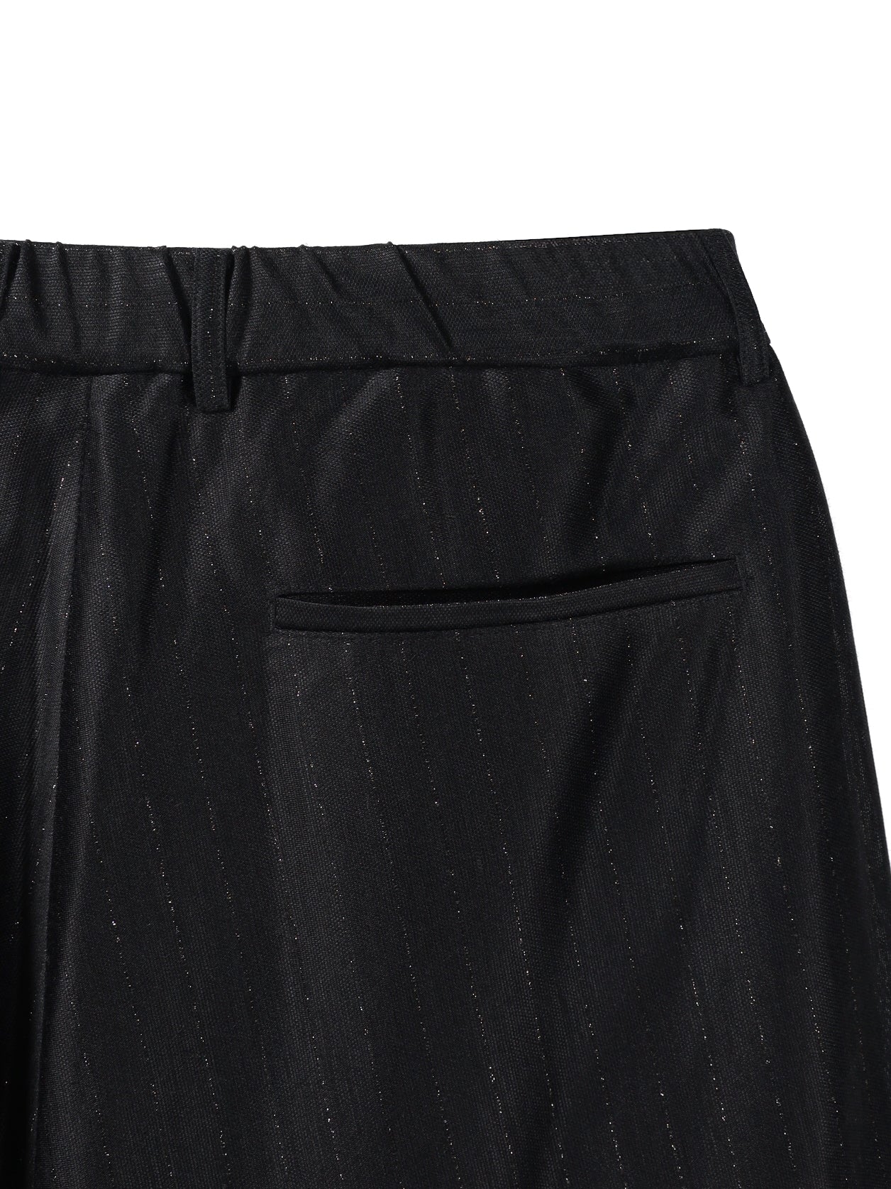 KANEMASA PHIL. 28G Silk Ramie Glittery Stripe Tuck Easy Shorts