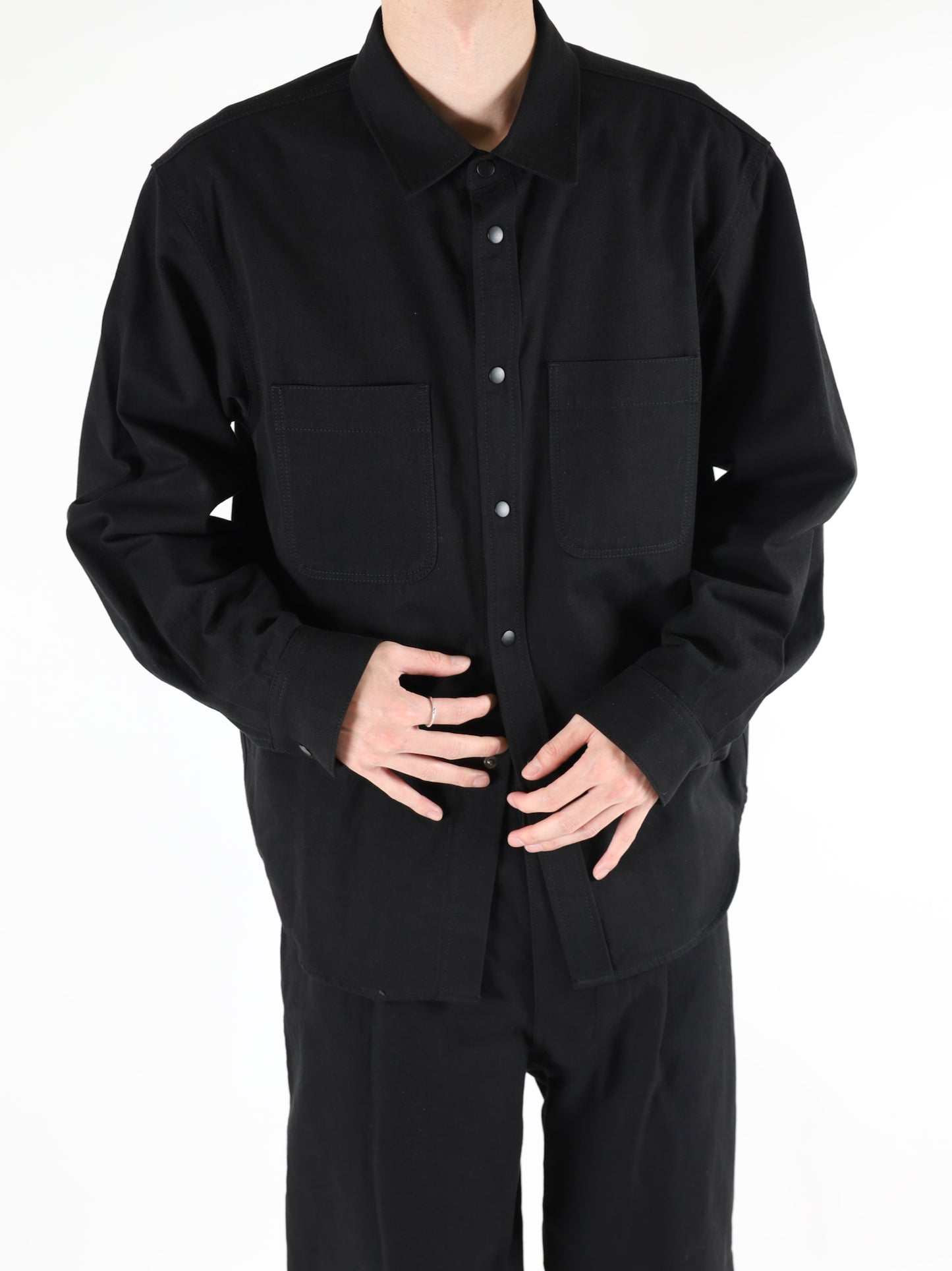 HARD WASHED COTTON SHIRT JACKET