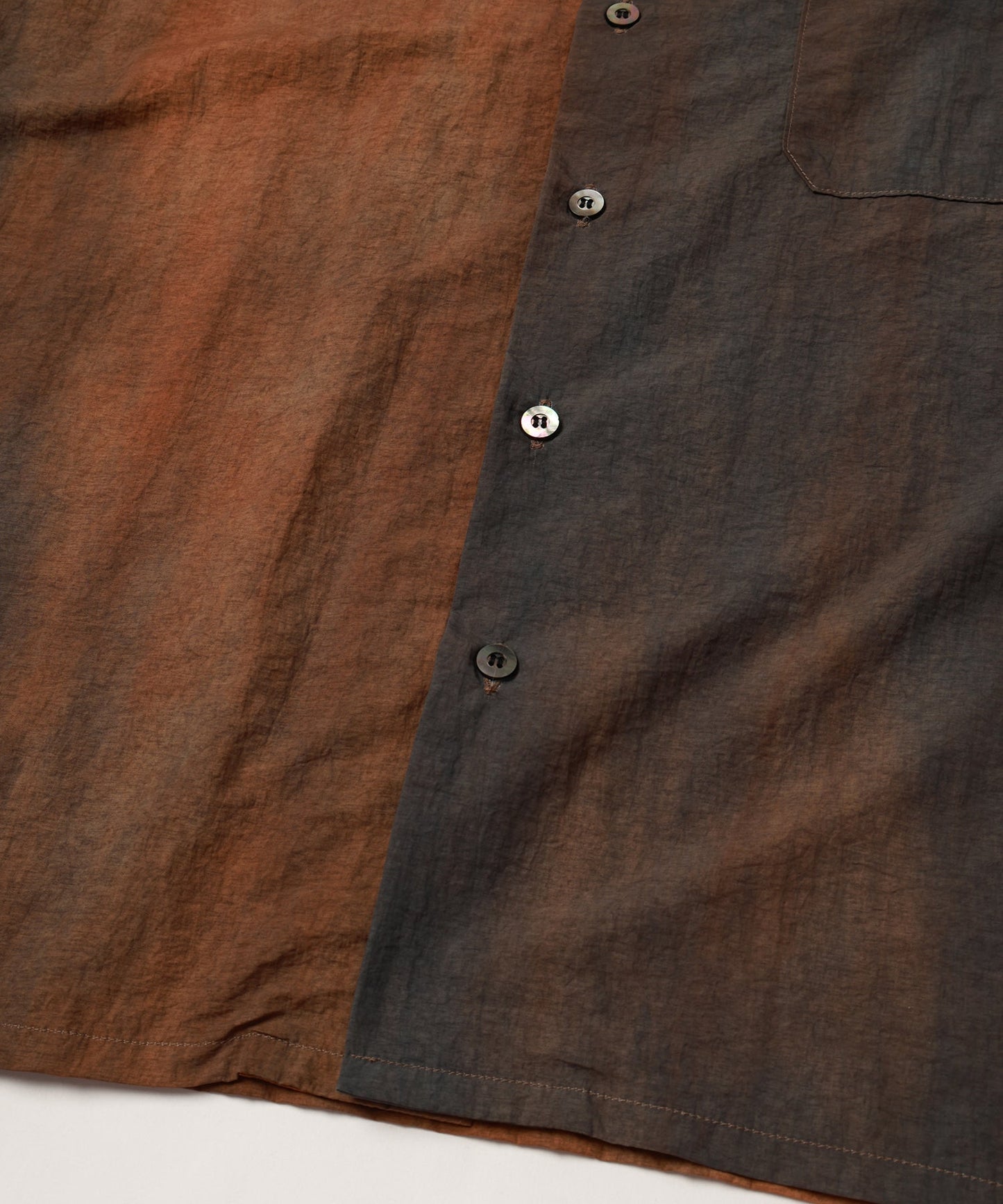 Dyed nylon open collar shirt