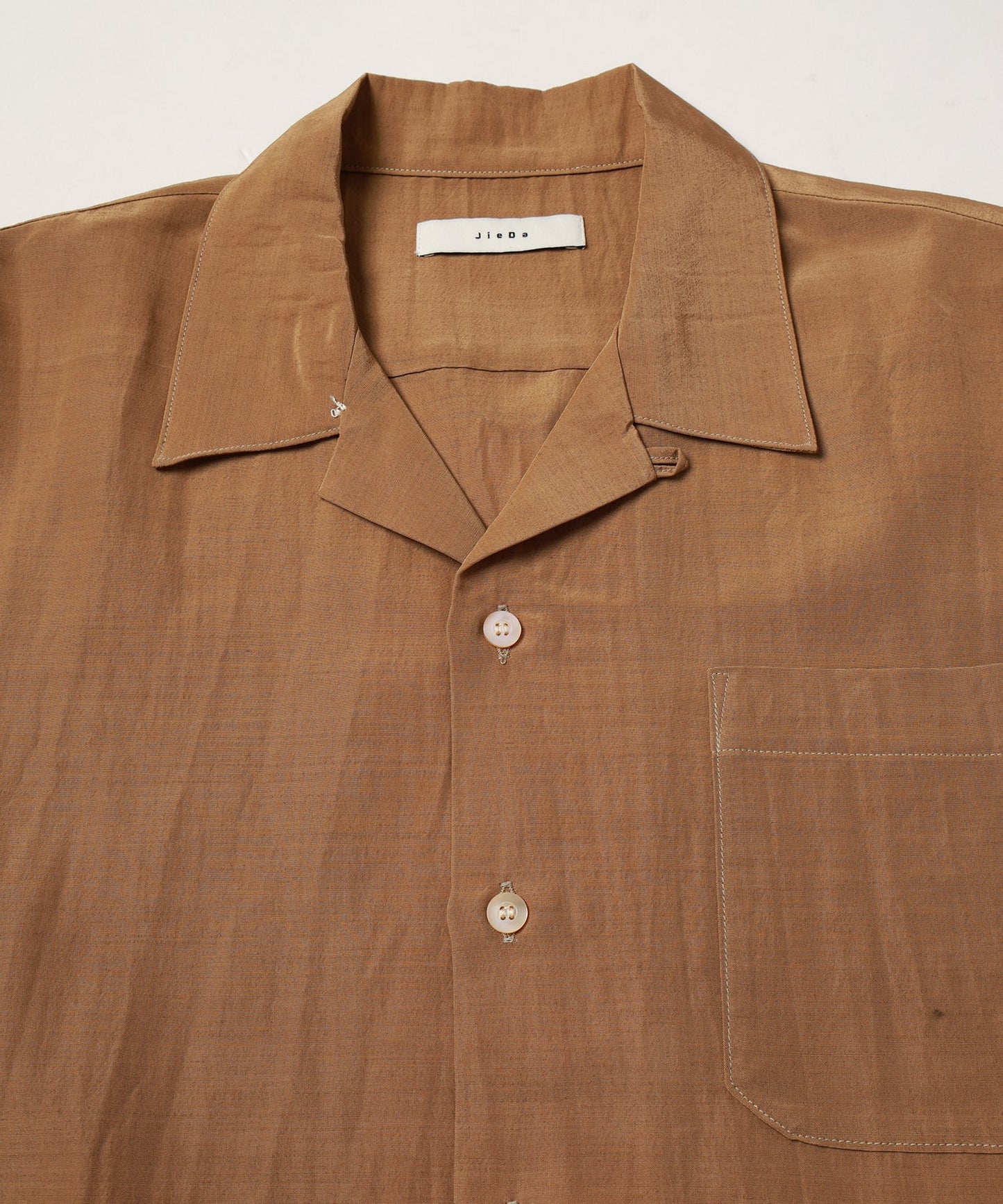 Rayon wool open collar shirt