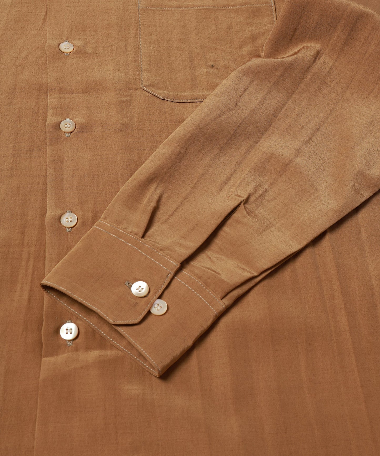 Rayon wool open collar shirt
