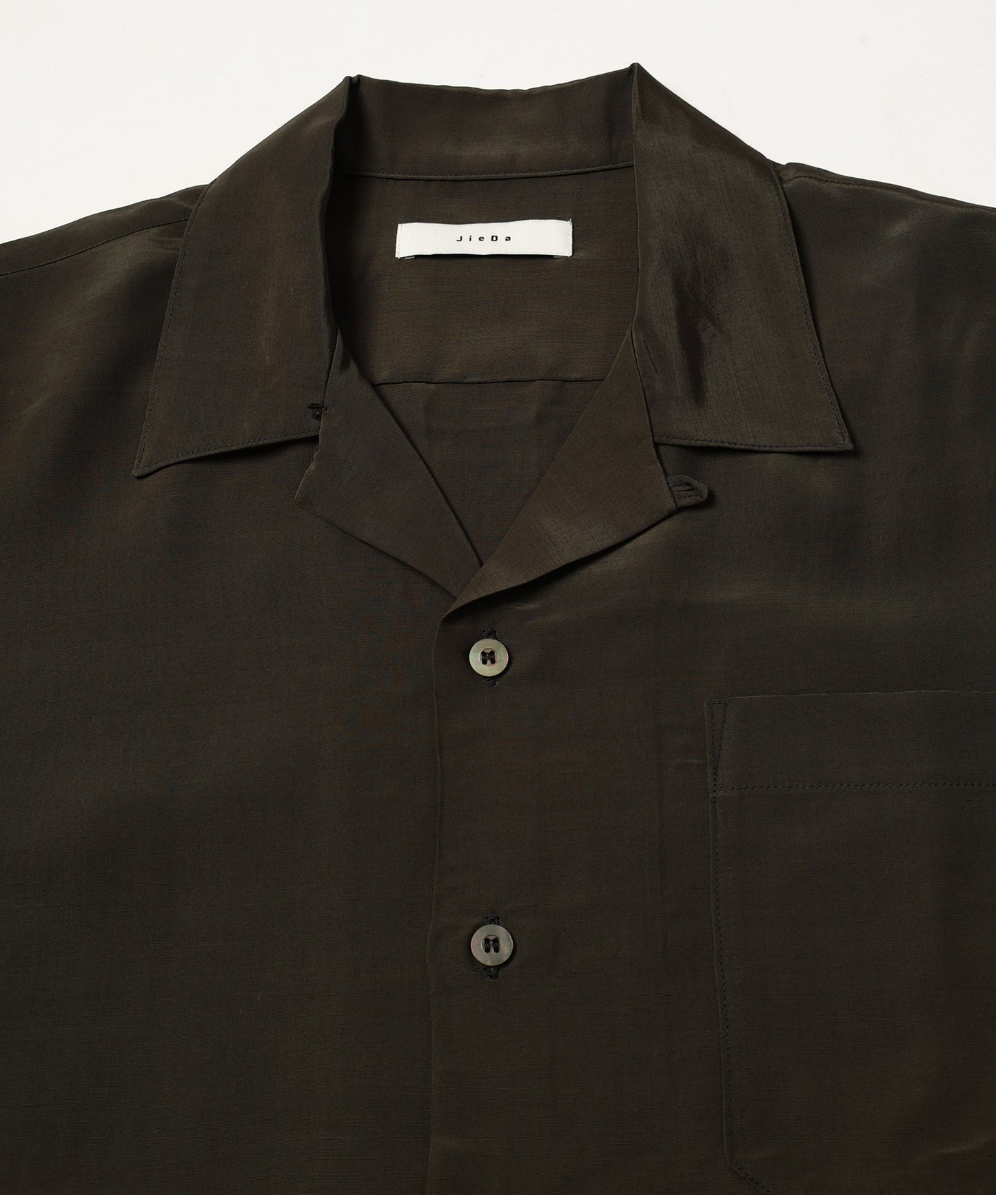 Rayon wool open collar shirt