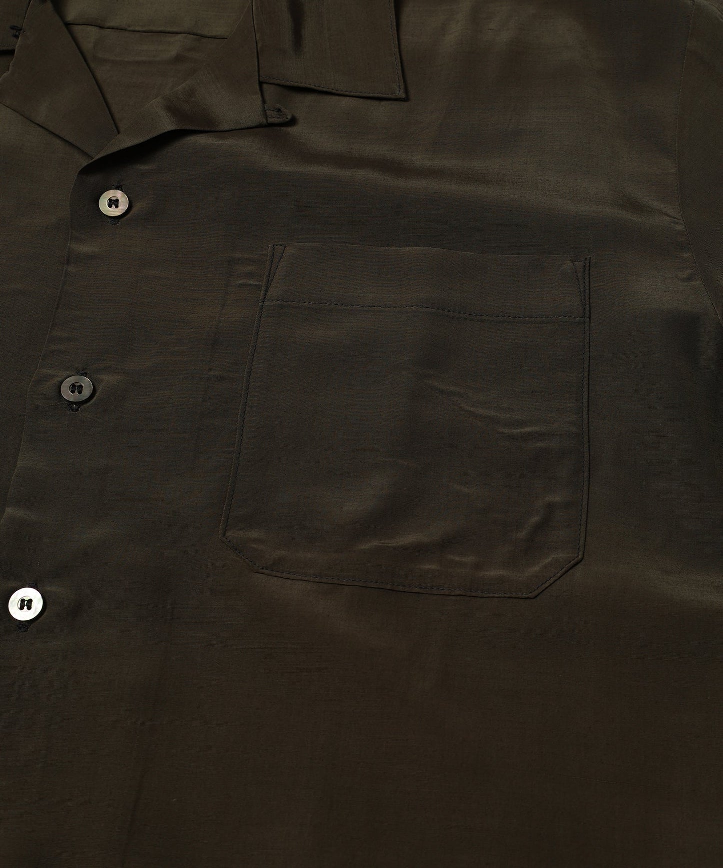 Rayon wool open collar shirt