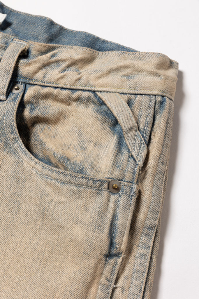 TRIPLE SEAMS 6P DENIM WIDE BLEACH