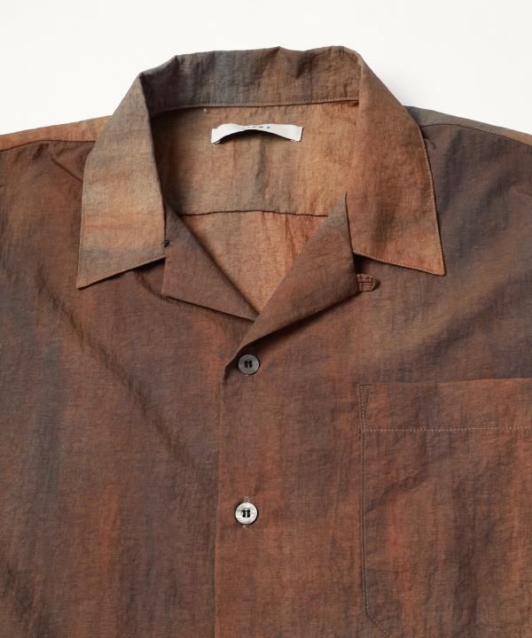 DYED NYLON OPEN COLLAR SHIRT S/S