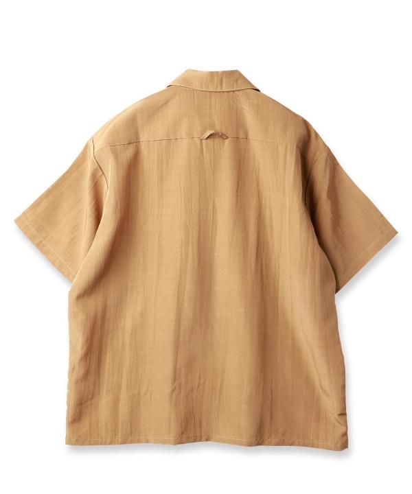 RAYON WOOL OPEN COLLAR SHIRT S/S