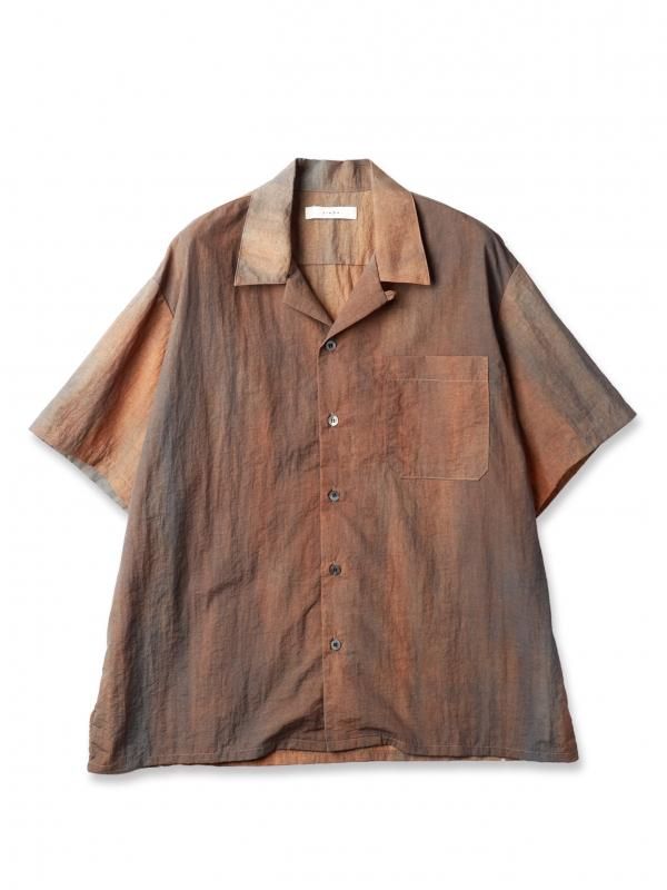 DYED NYLON OPEN COLLAR SHIRT S/S
