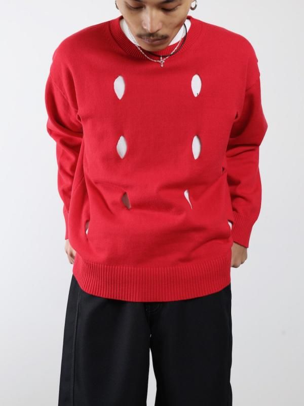 HOLE CREW KNIT