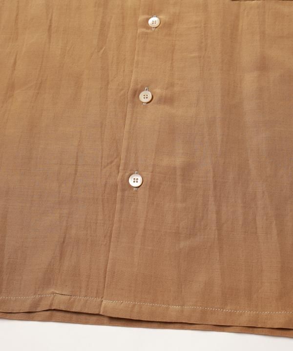 RAYON WOOL OPEN COLLAR SHIRT S/S