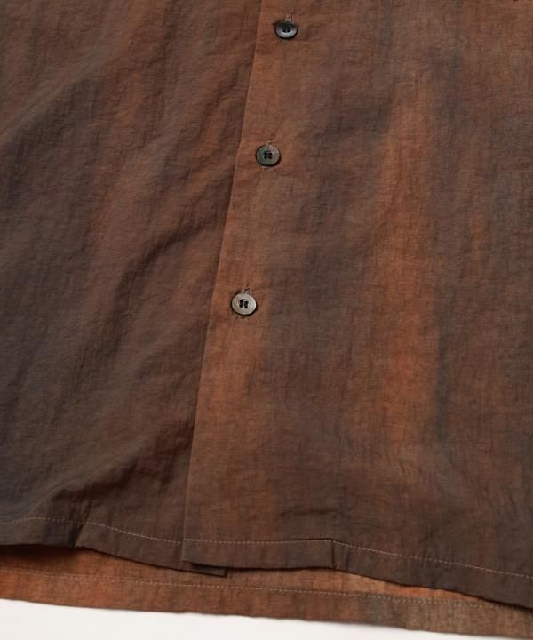 DYED NYLON OPEN COLLAR SHIRT S/S