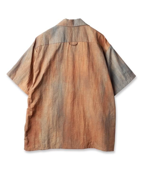DYED NYLON OPEN COLLAR SHIRT S/S