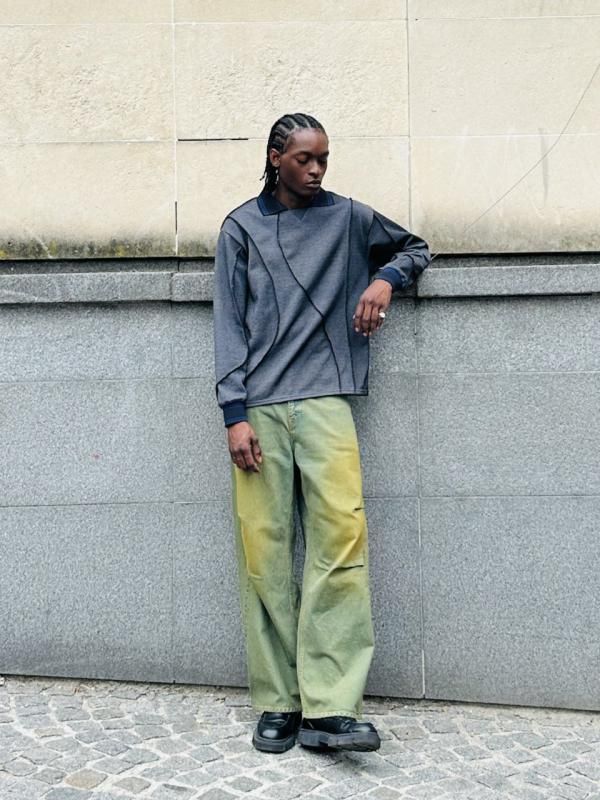 DRAPE OVER DENIM PANTS