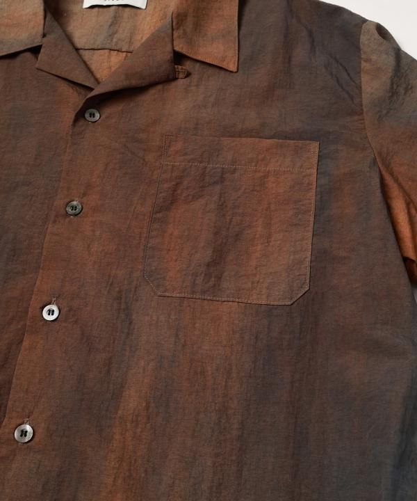 DYED NYLON OPEN COLLAR SHIRT S/S