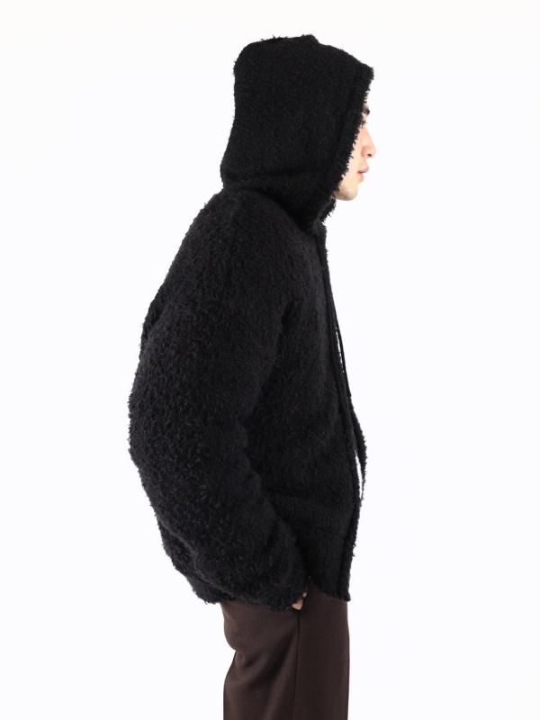 FURRY CARDIGAN ZIP-UP HOODIE