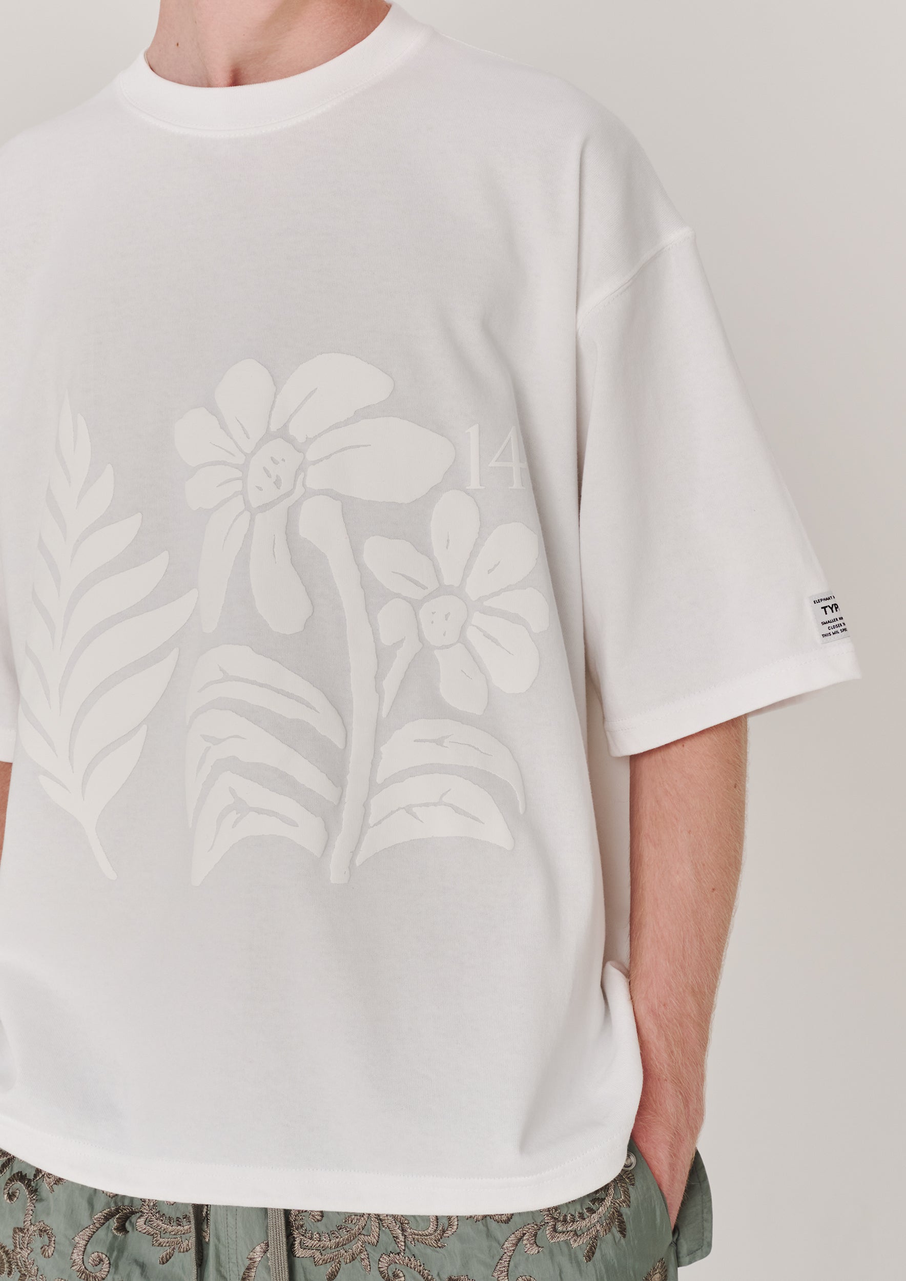 elephant TRIBAL fabrics FLOWER PRINT FAT T-SH – KIKUNOBU