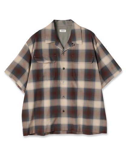 JIEDA　CHECK OPEN COLLAR SHIRT S/S